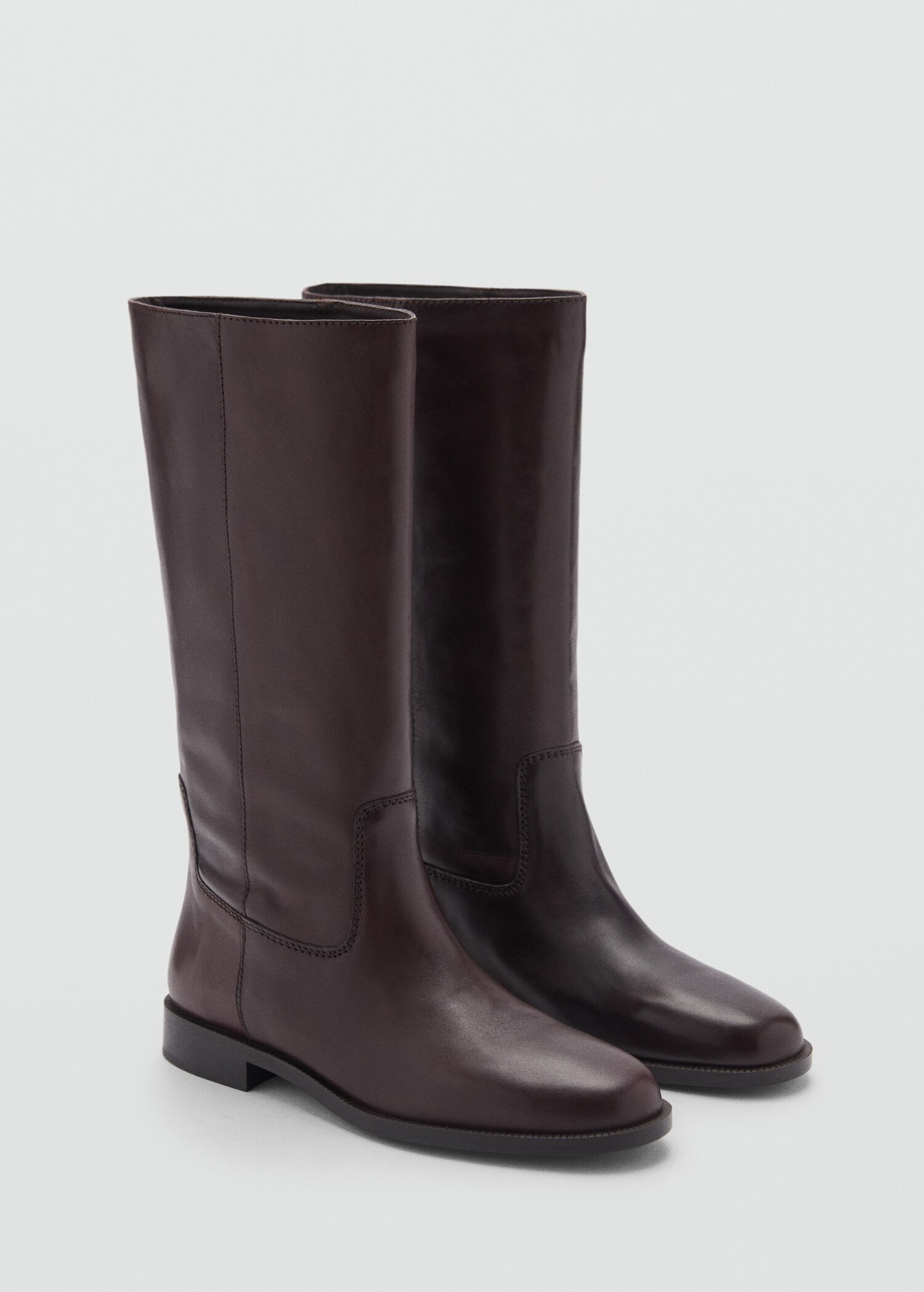 Knee-high leather boots - Medium plane