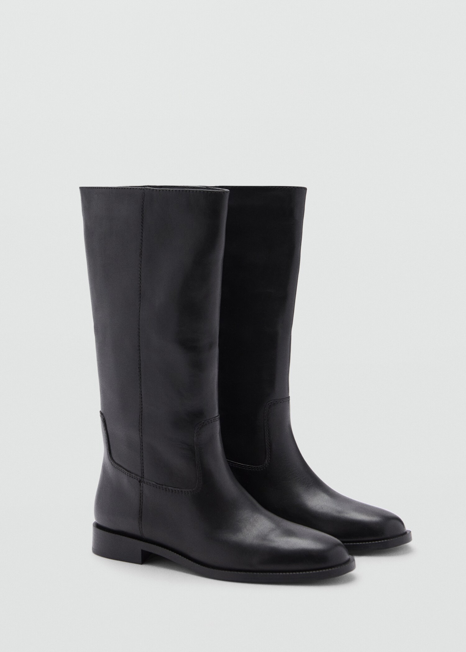 Knee-high leather boots - Medium plane
