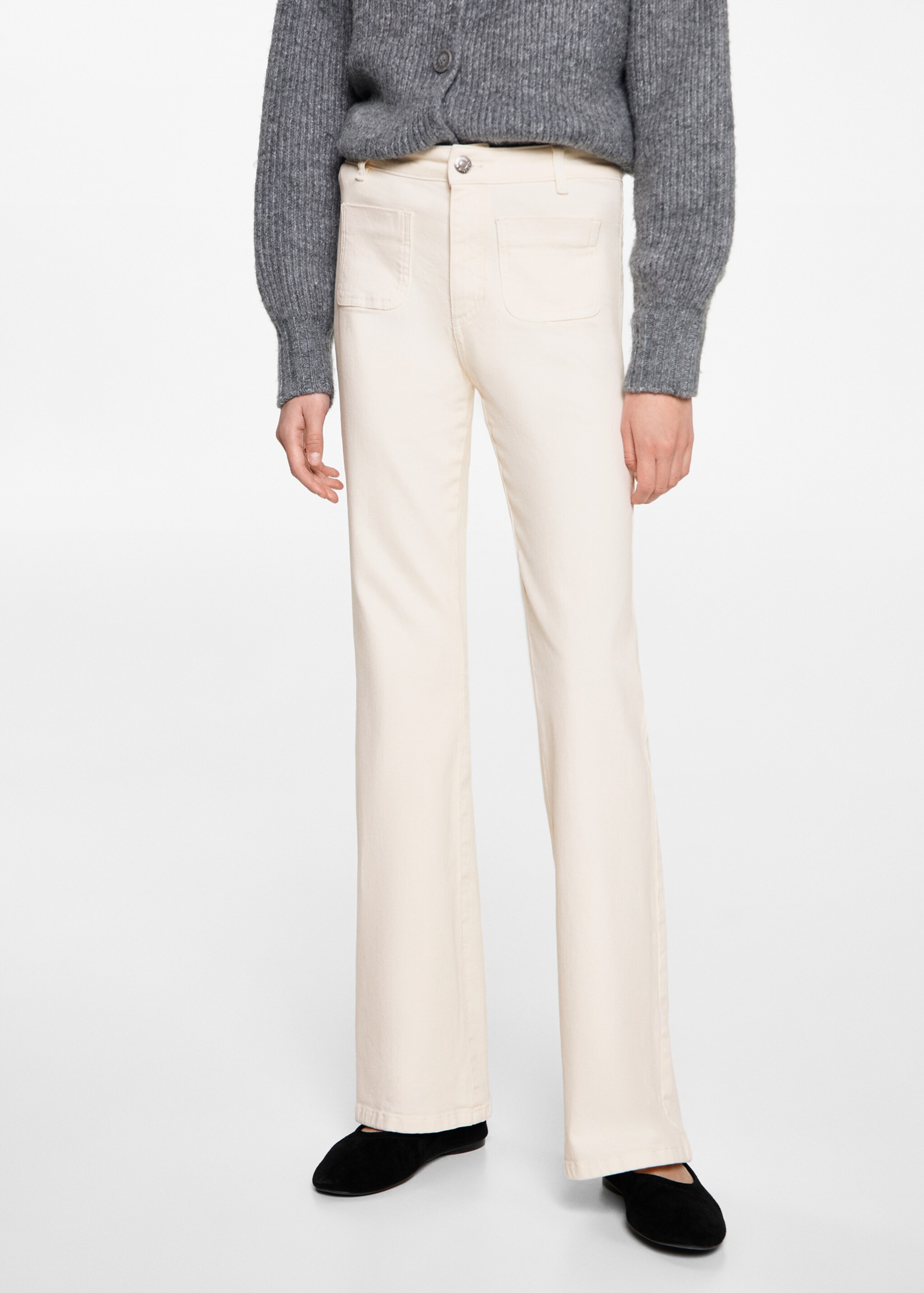 Flared jeans with pocket - Medium plane