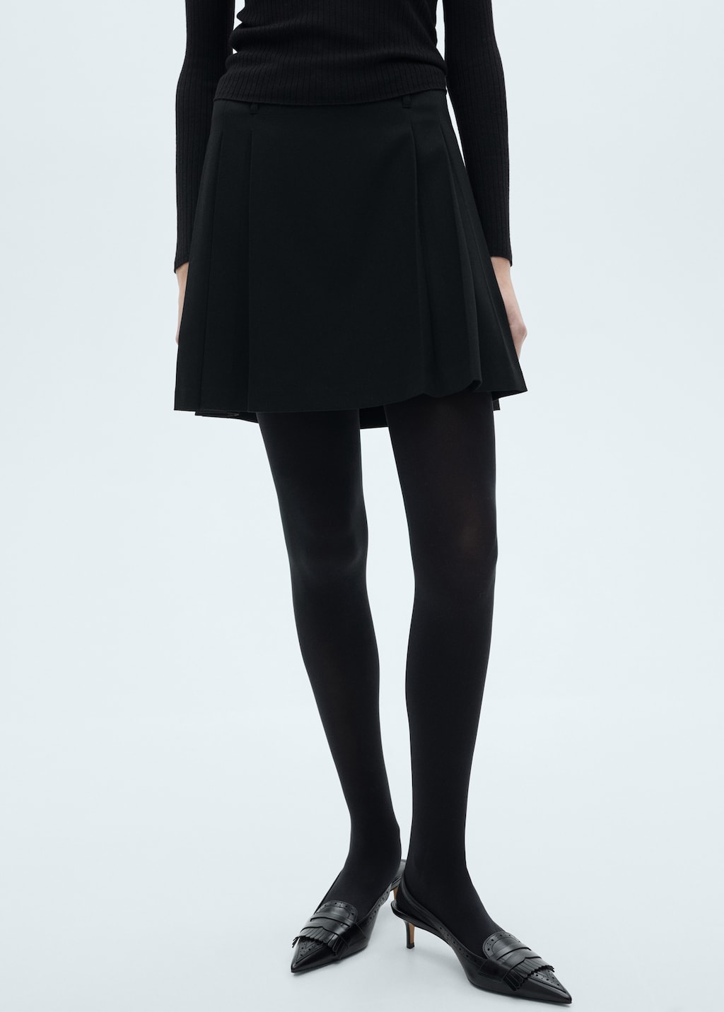 Pleated mini-skirt