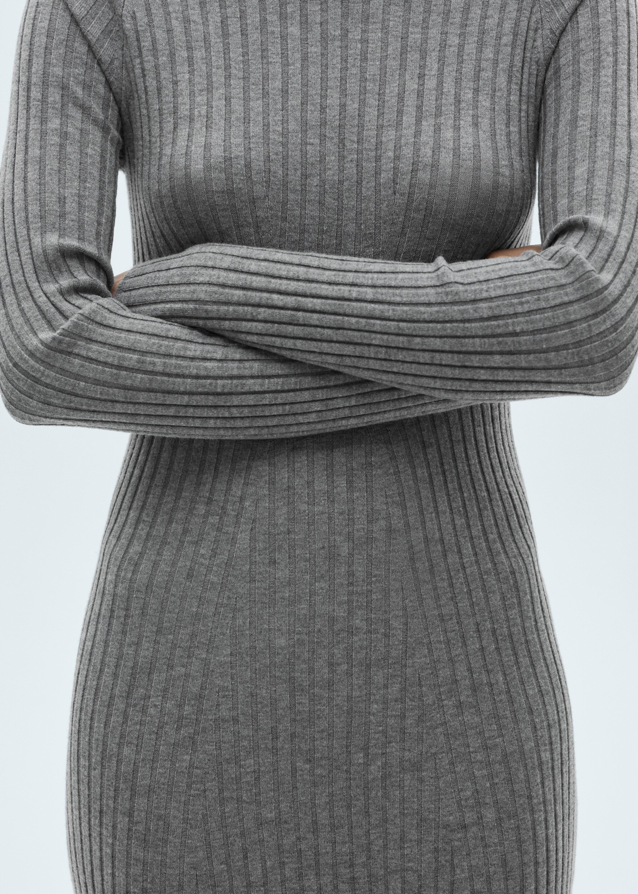 Flared knit dress with perkins collar - Details of the article 6
