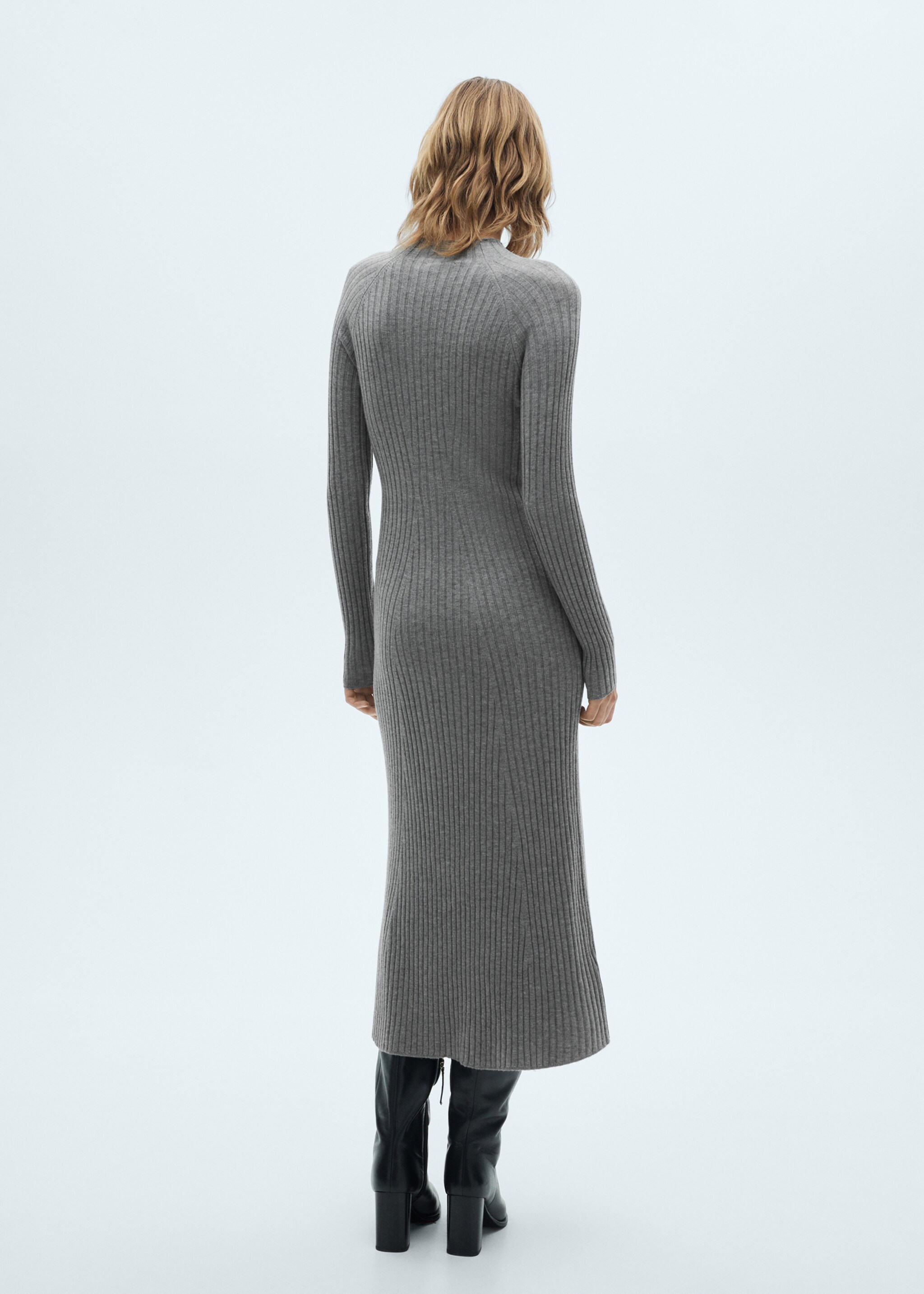 Flared knit dress with perkins collar - Reverse of the article