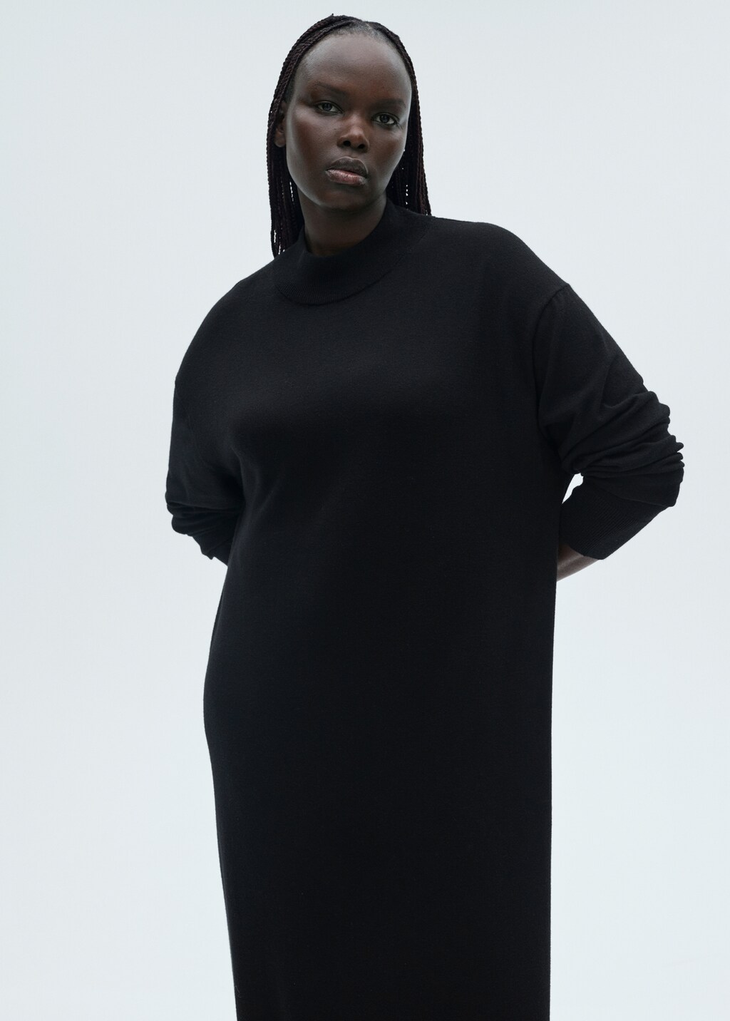 Perkins-neck knitted dress - Women | MANGO USA