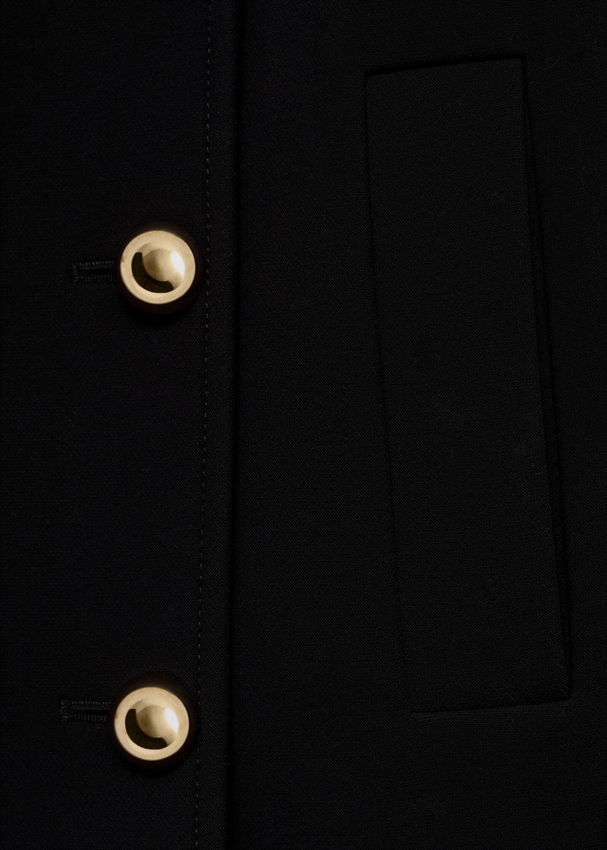 Double-breasted jacket with lapels - Details of the article 0, Black. Ref: 87070428-00.