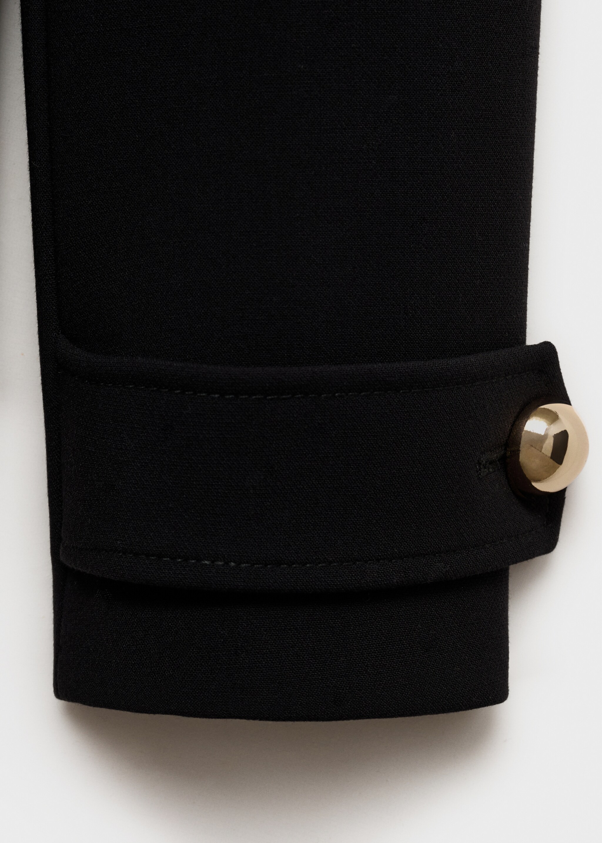 Double-breasted jacket with lapels - Details of the article 8, Black. Ref: 87070428-00.