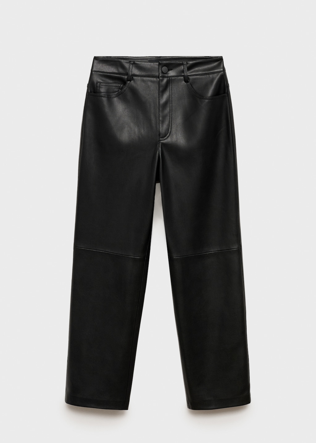 Straight-leg faux-leather pants