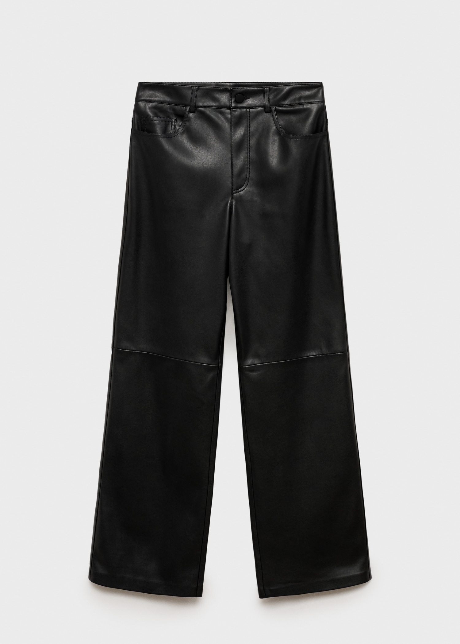 Straight-leg faux-leather trousers - Main Image