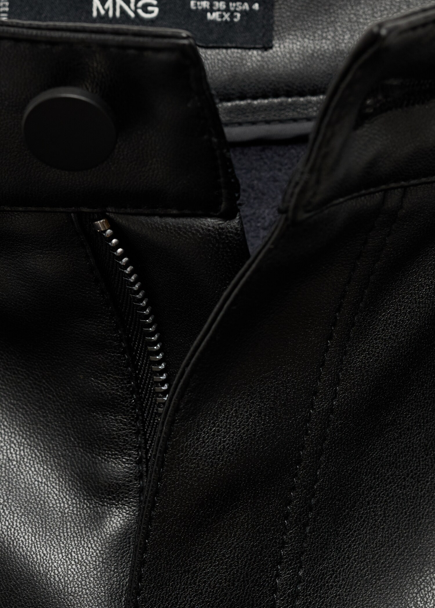 Leather-effect straight pants - Details of the article 0