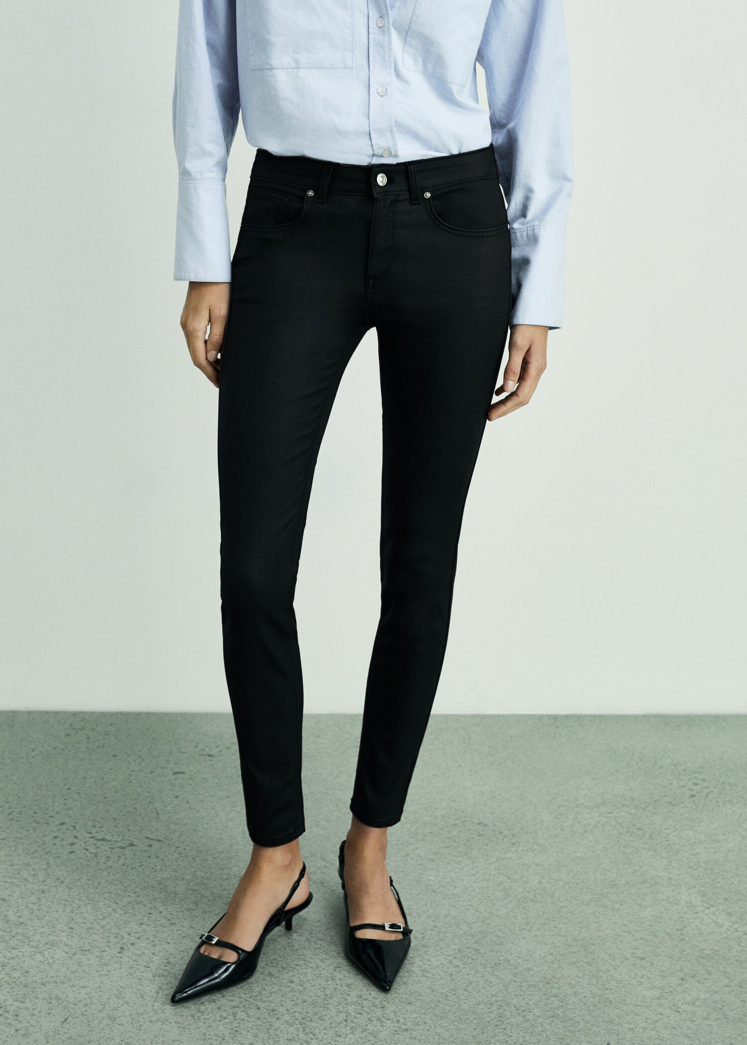 Jean Pushup skinny enduit - Plan moyen