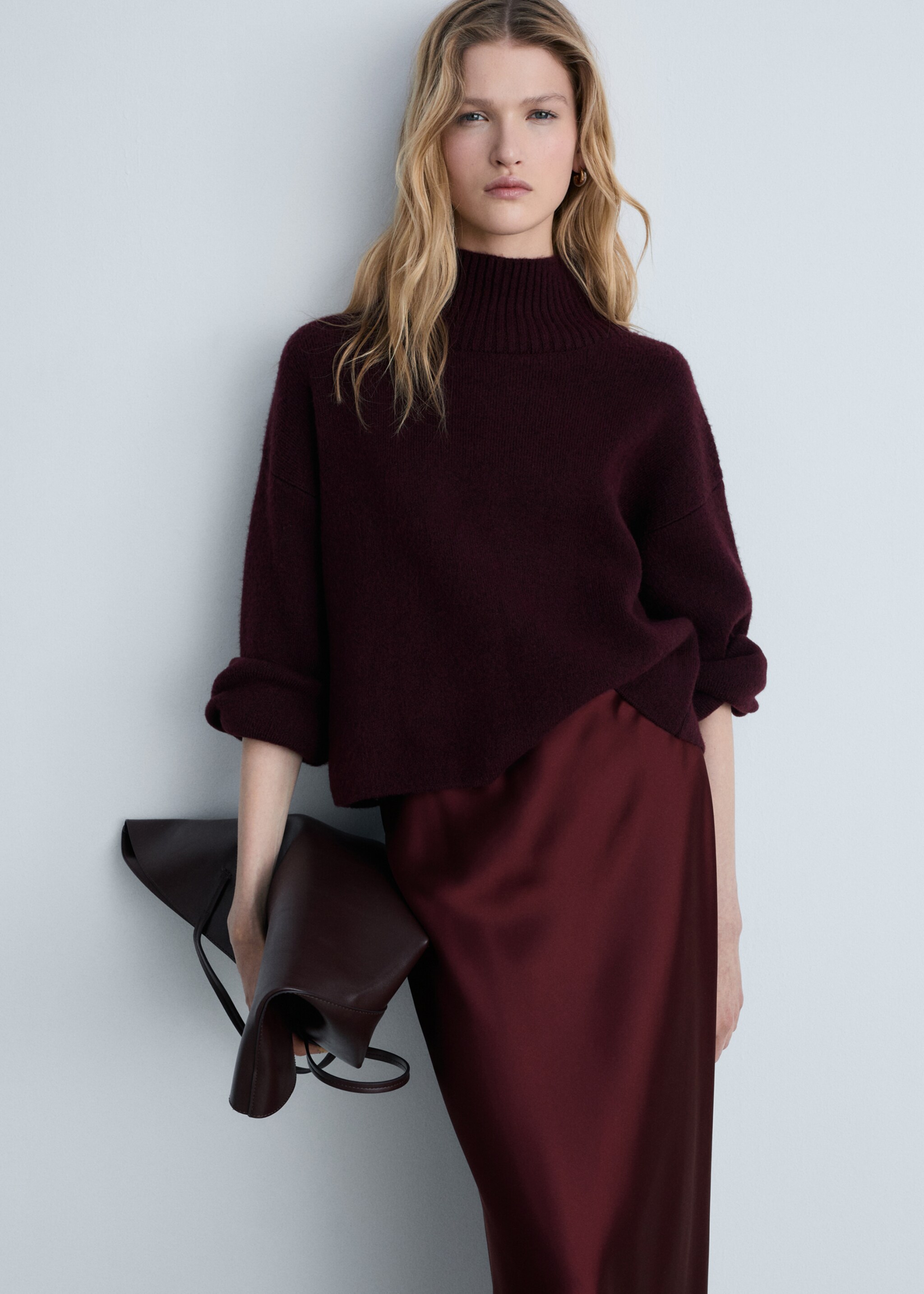 Midi satin skirt - Details of the article 1