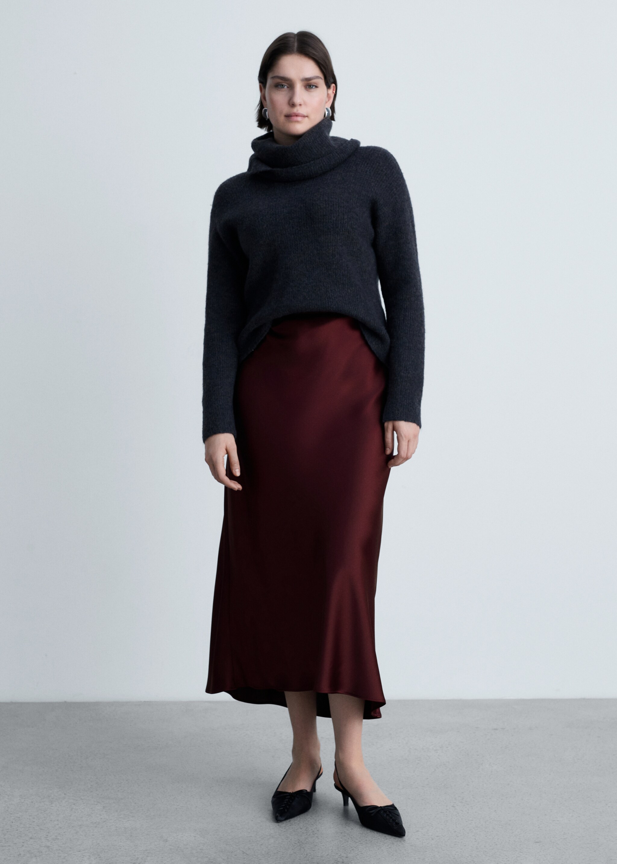 Midi satin skirt - Details of the article 3