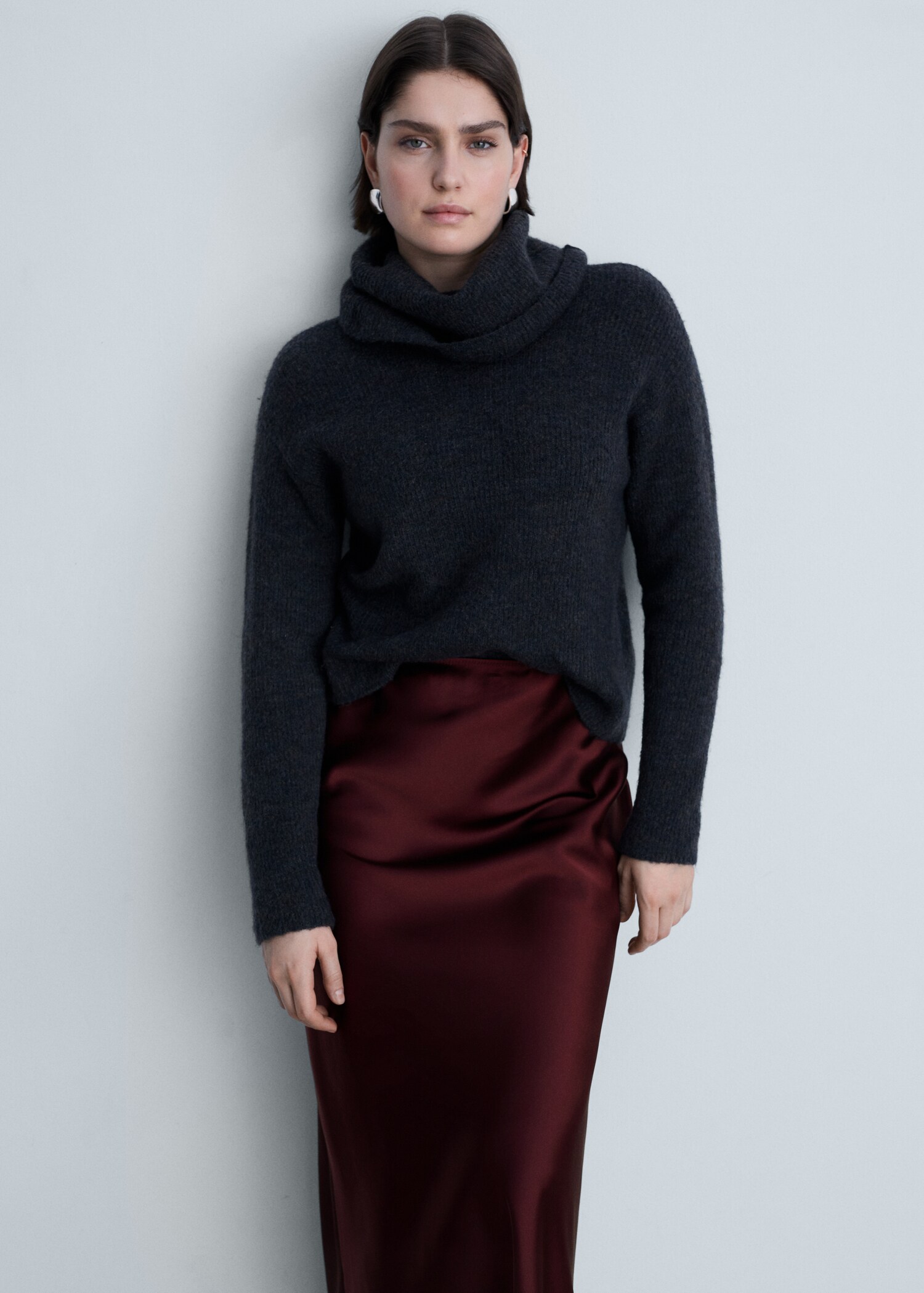 Midi satin skirt - Details of the article 5