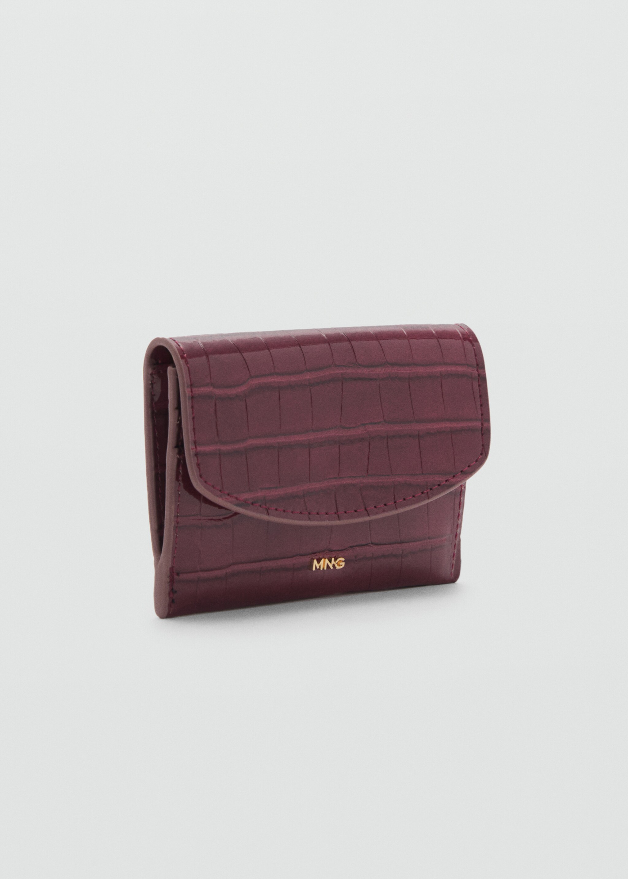 Croc-effect flap purse - Medium plane
