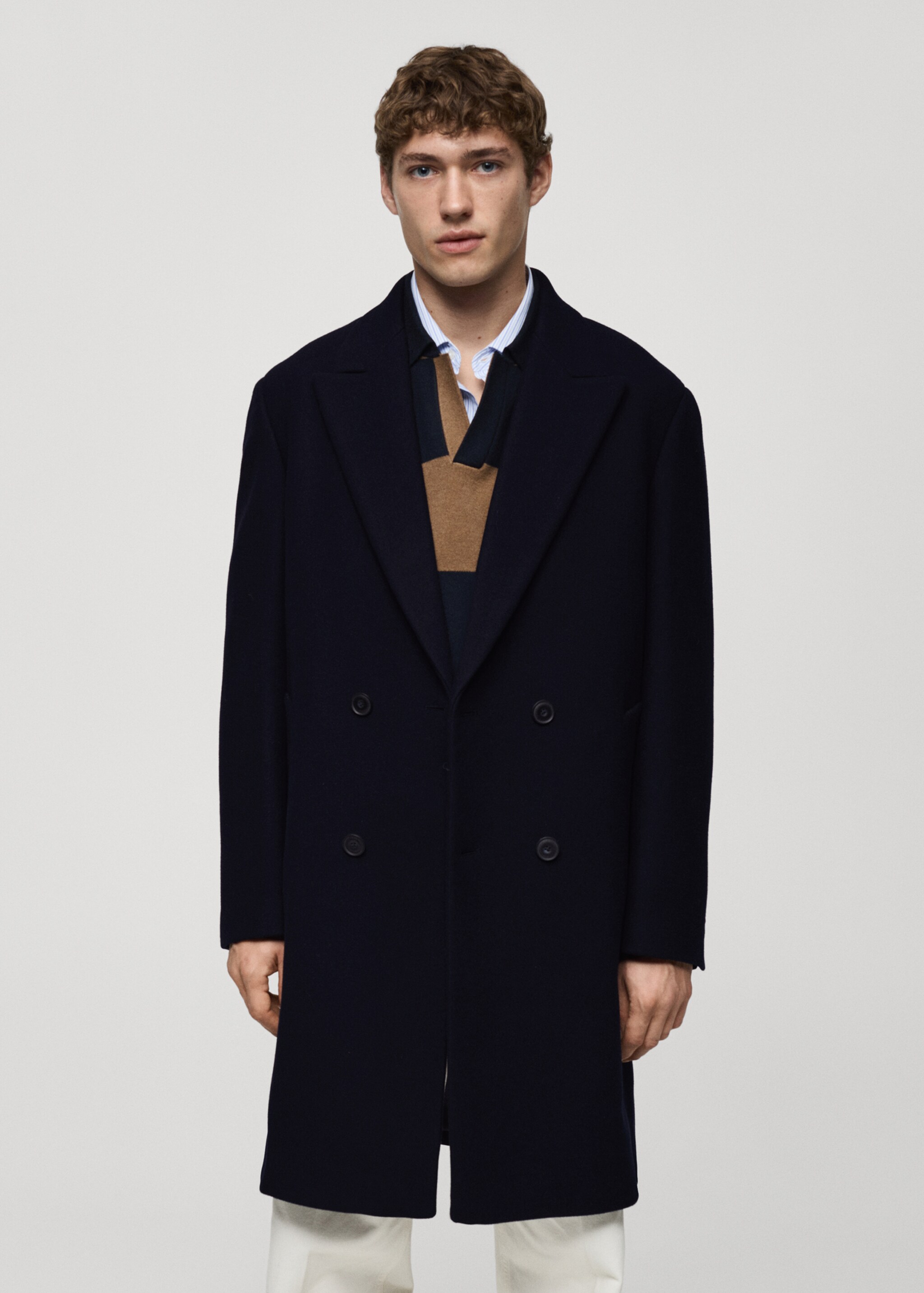 Relaxed-fit long wool coat - Medium plane