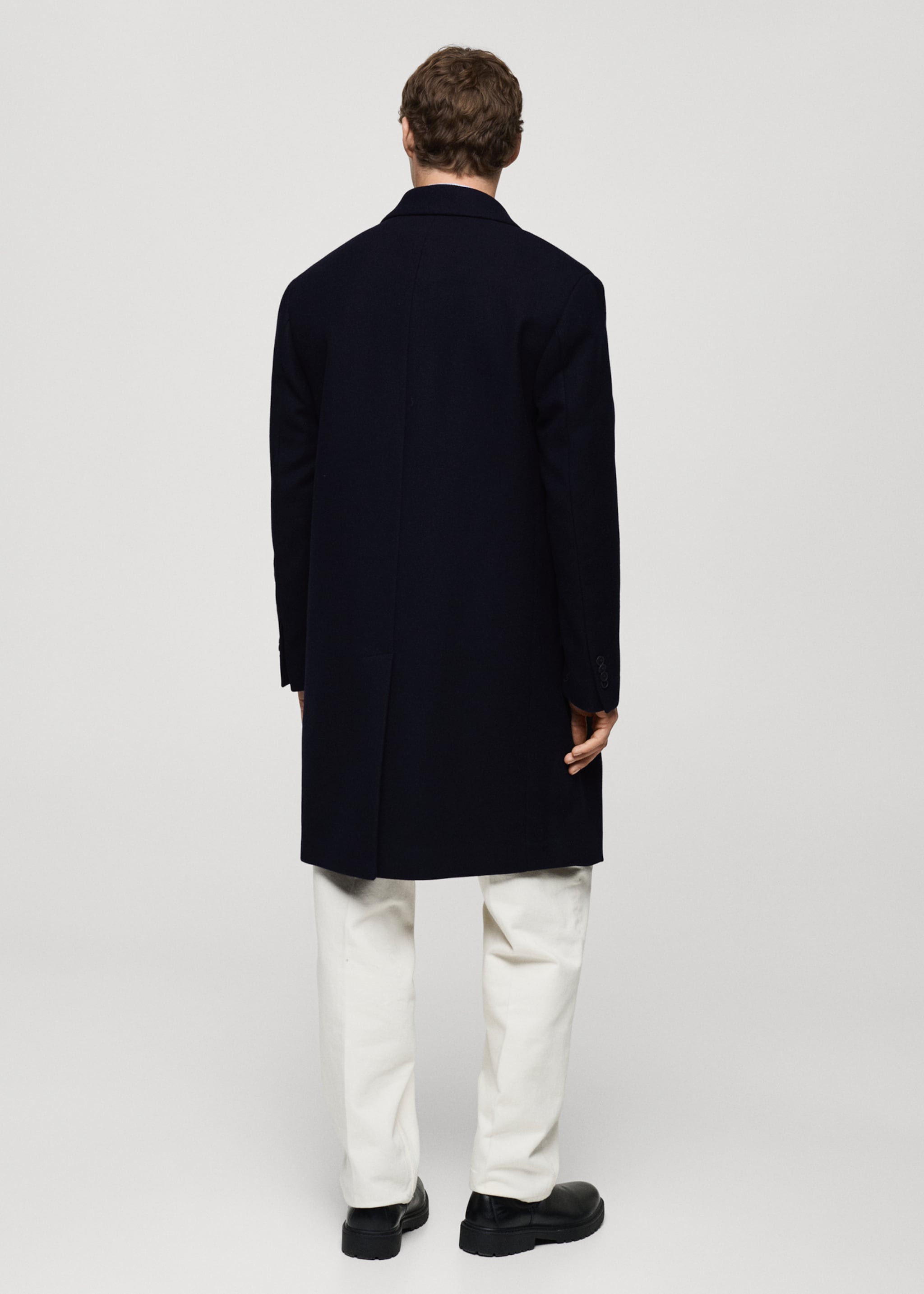 Relaxed-fit long wool coat - Reverse of the article