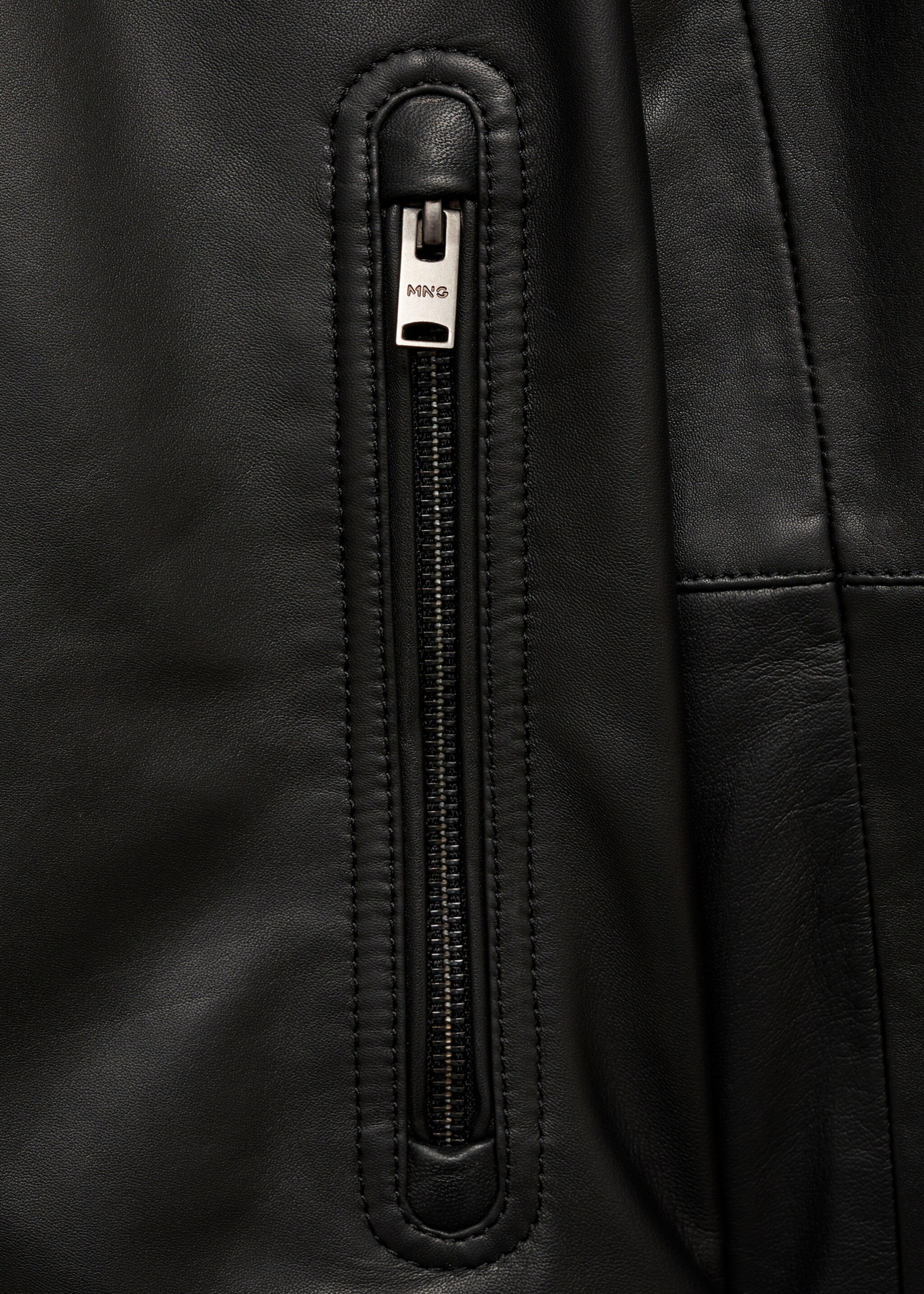 Blouson biker cuir nappa - Détail de l'article 0