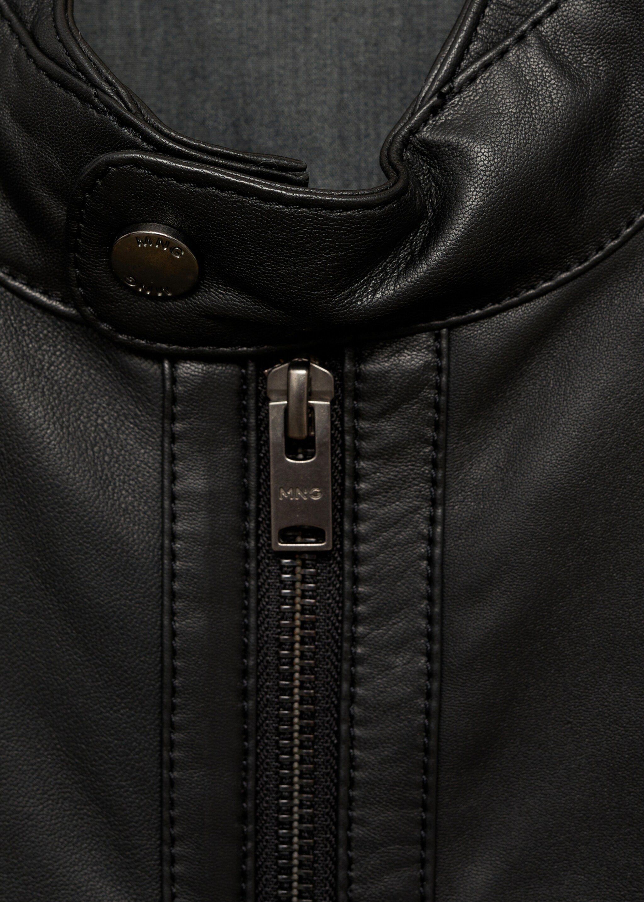 Blouson biker cuir nappa - Détail de l'article 8