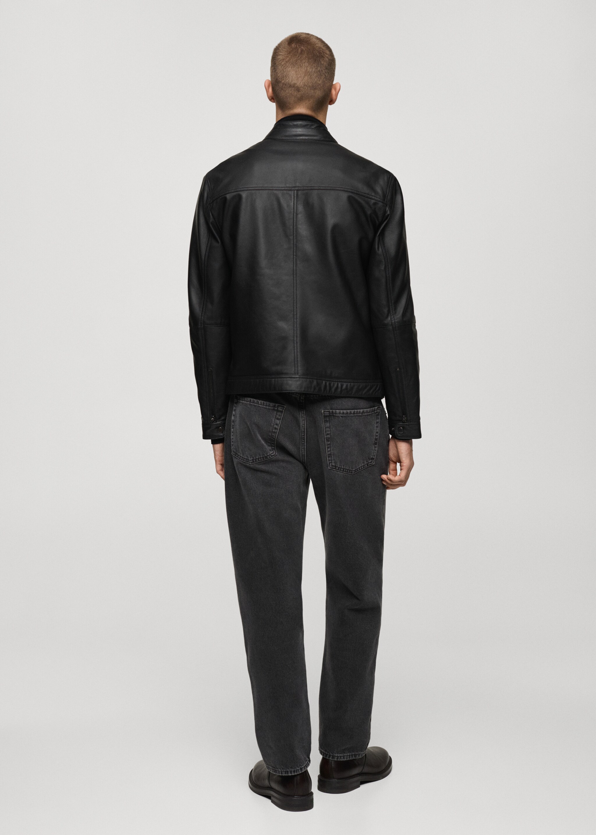 Blouson biker cuir nappa - Verso de l’article