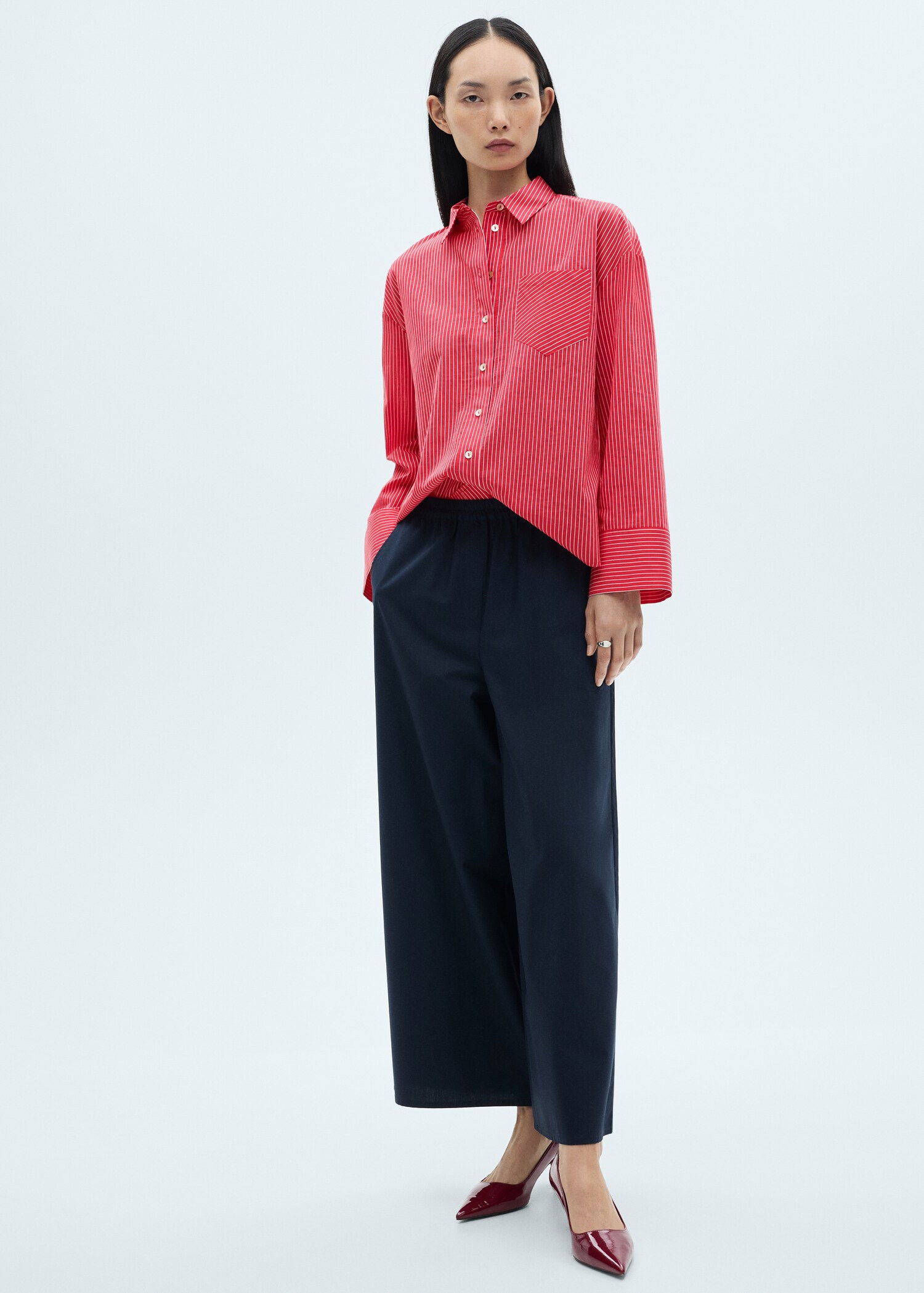 Striped cotton-blend shirt - Details of the article 2