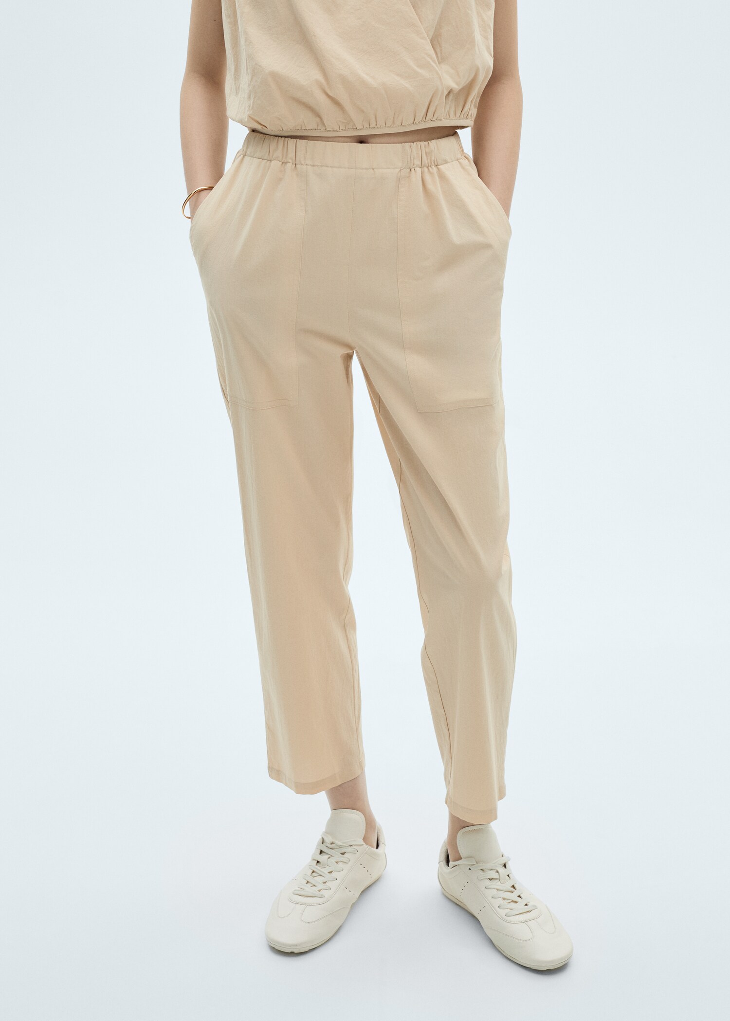 Pantalón crop algodón - Plano medio
