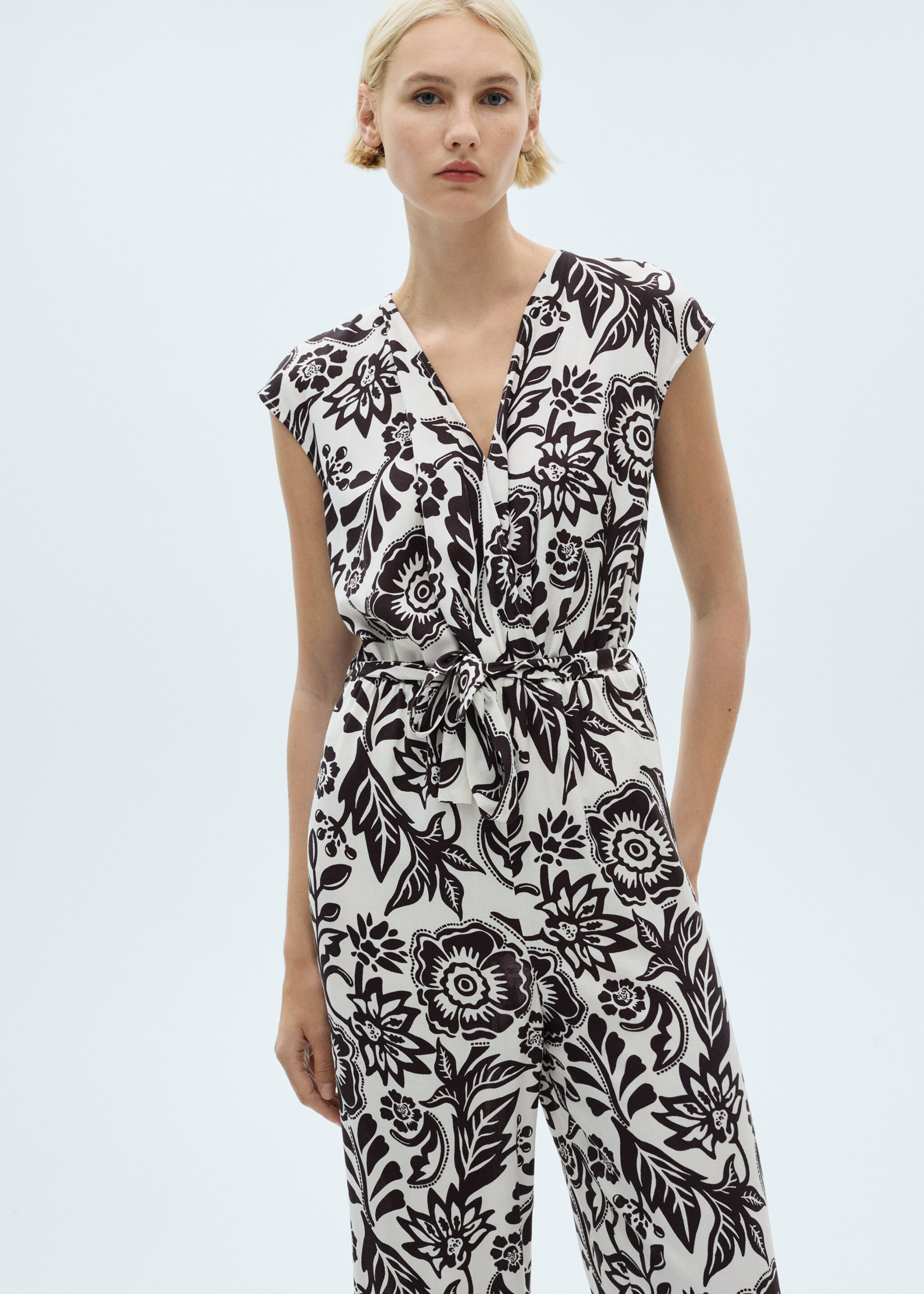 Belt printed jumpsuit - Medium plane
