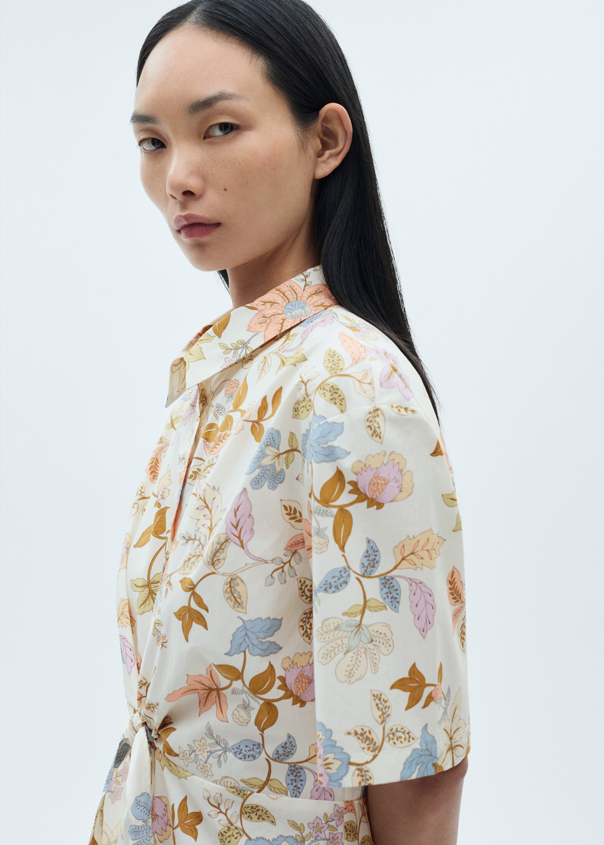 Floral-print dress with knot - Details of the article 6