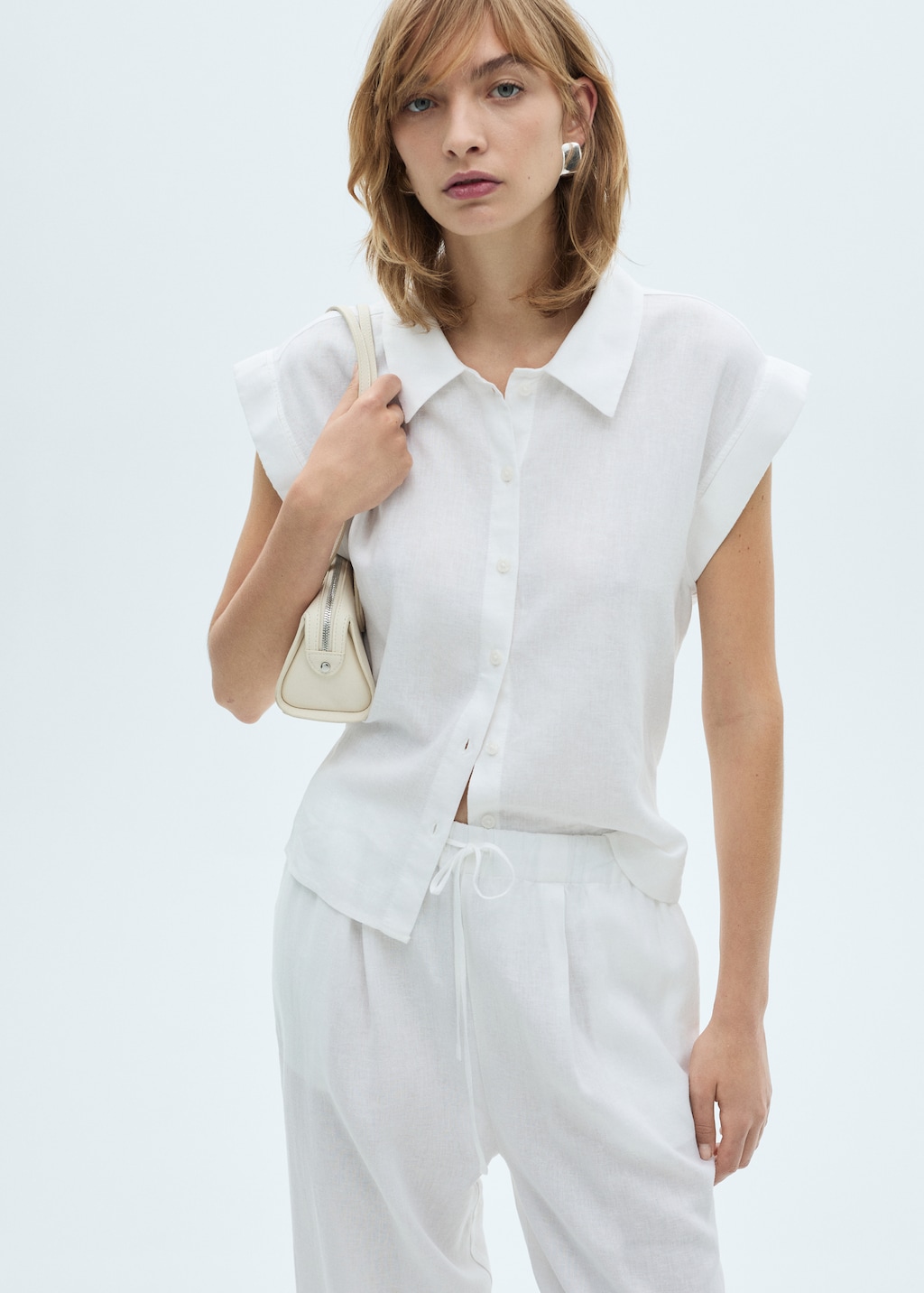 Mango Flowing linen pants