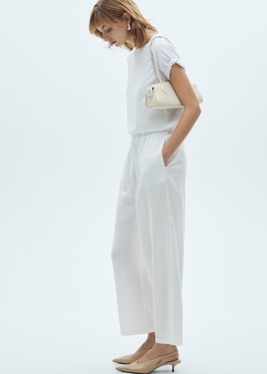 Mango Flowing linen pants thumbnail
