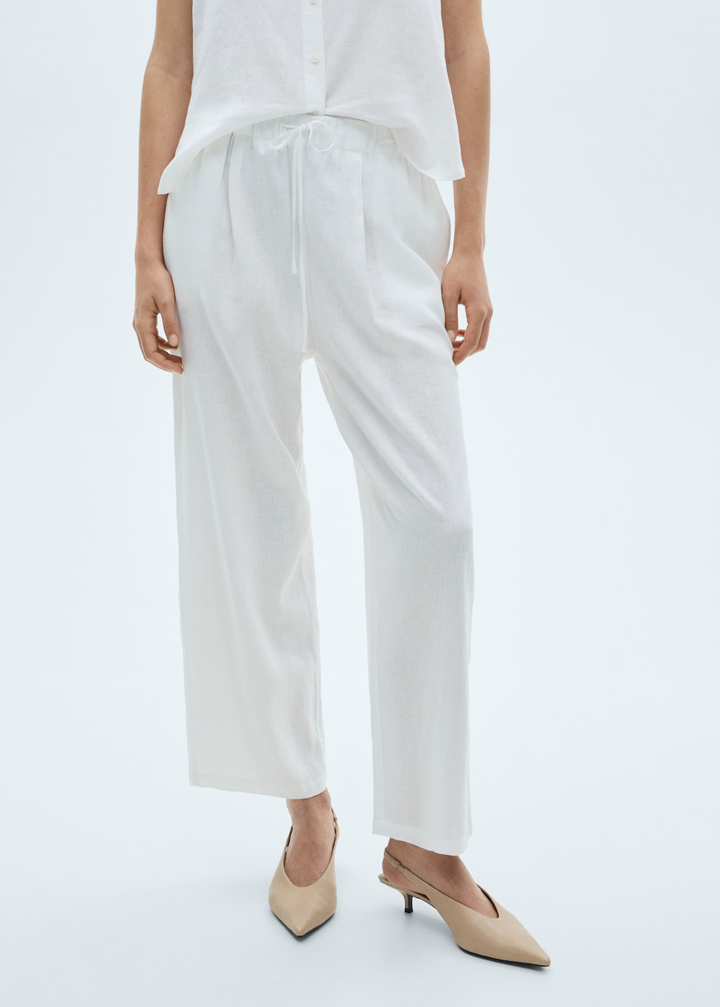 Mango Flowing linen pants thumbnail