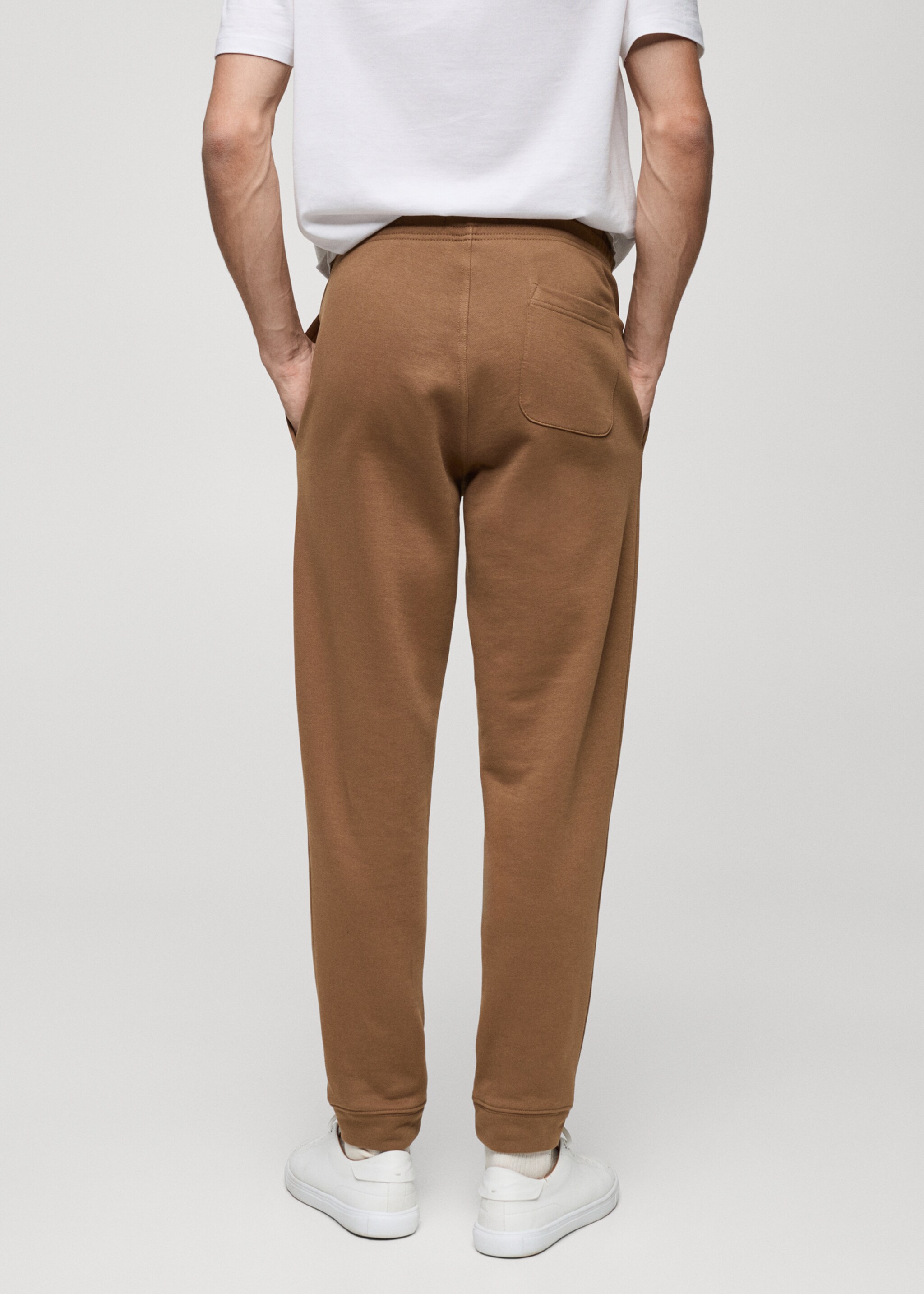Brushed joggers with elastic waistband - Reverse of the article