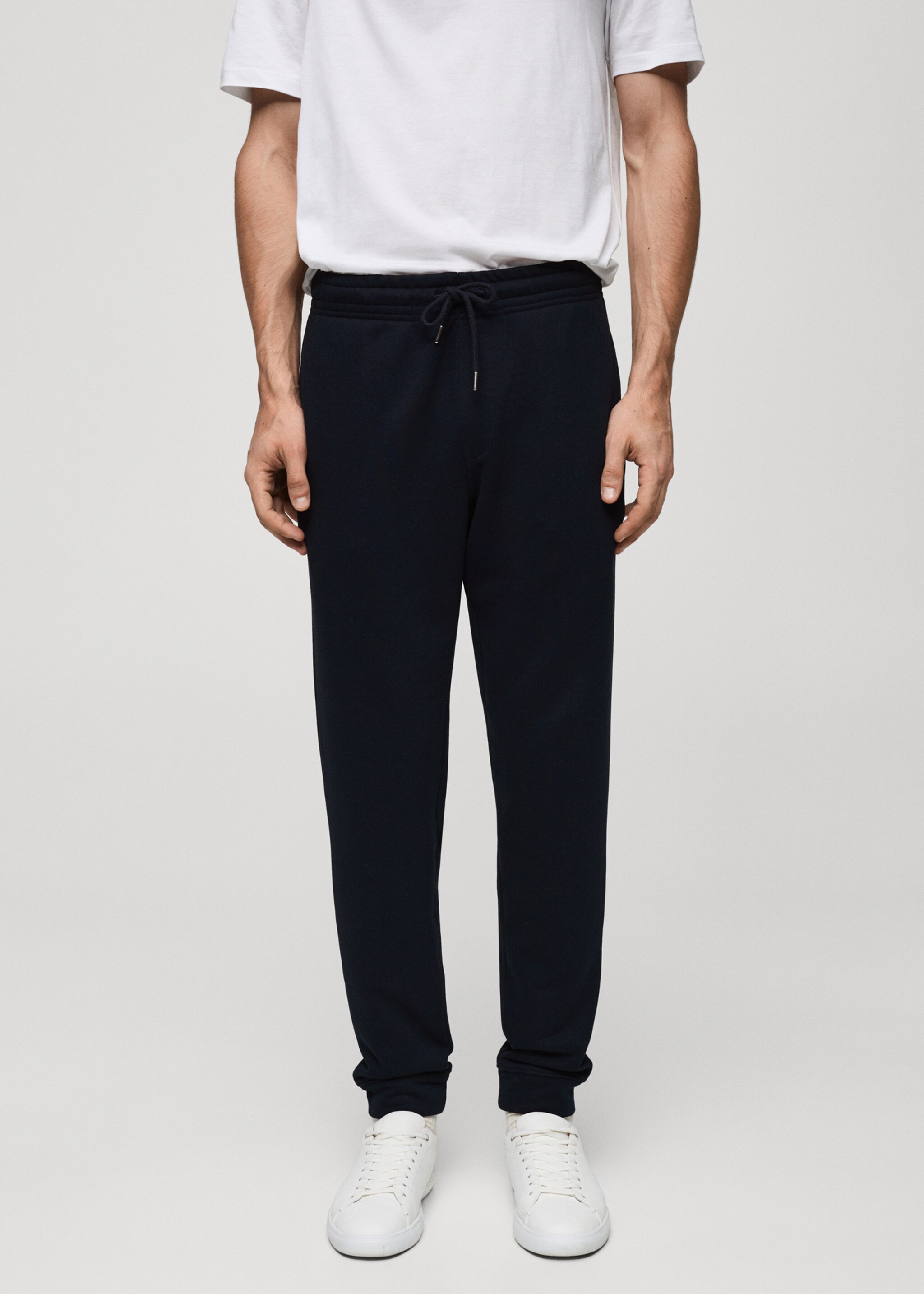 Brushed joggers with elastic waistband - Medium plane