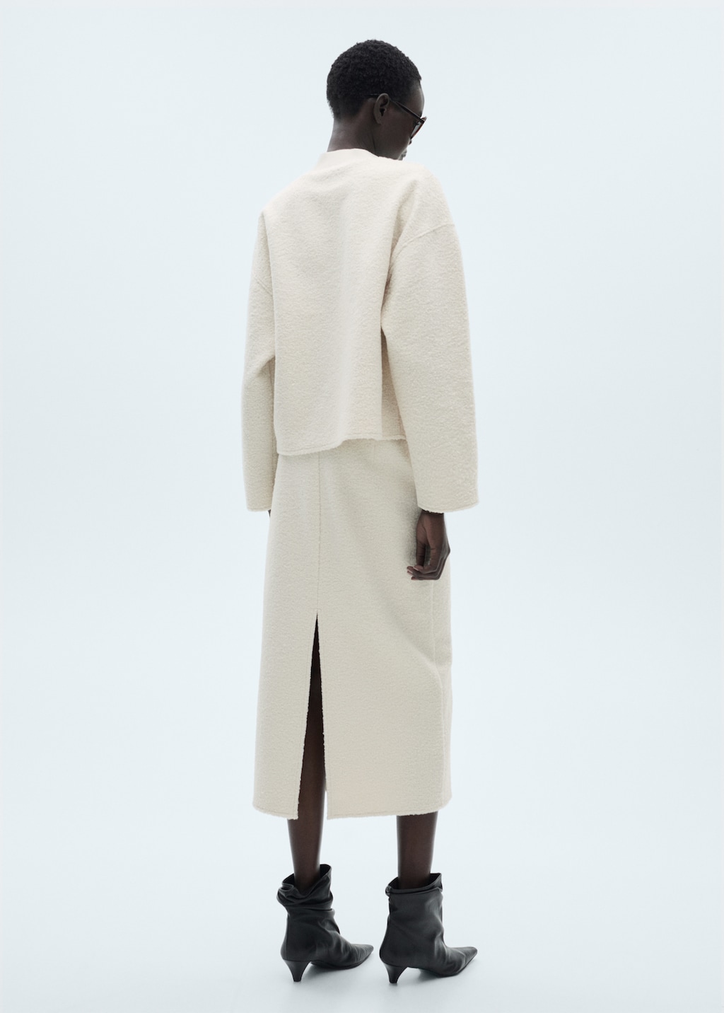 Bouclé midi-skirt - Women | MANGO USA