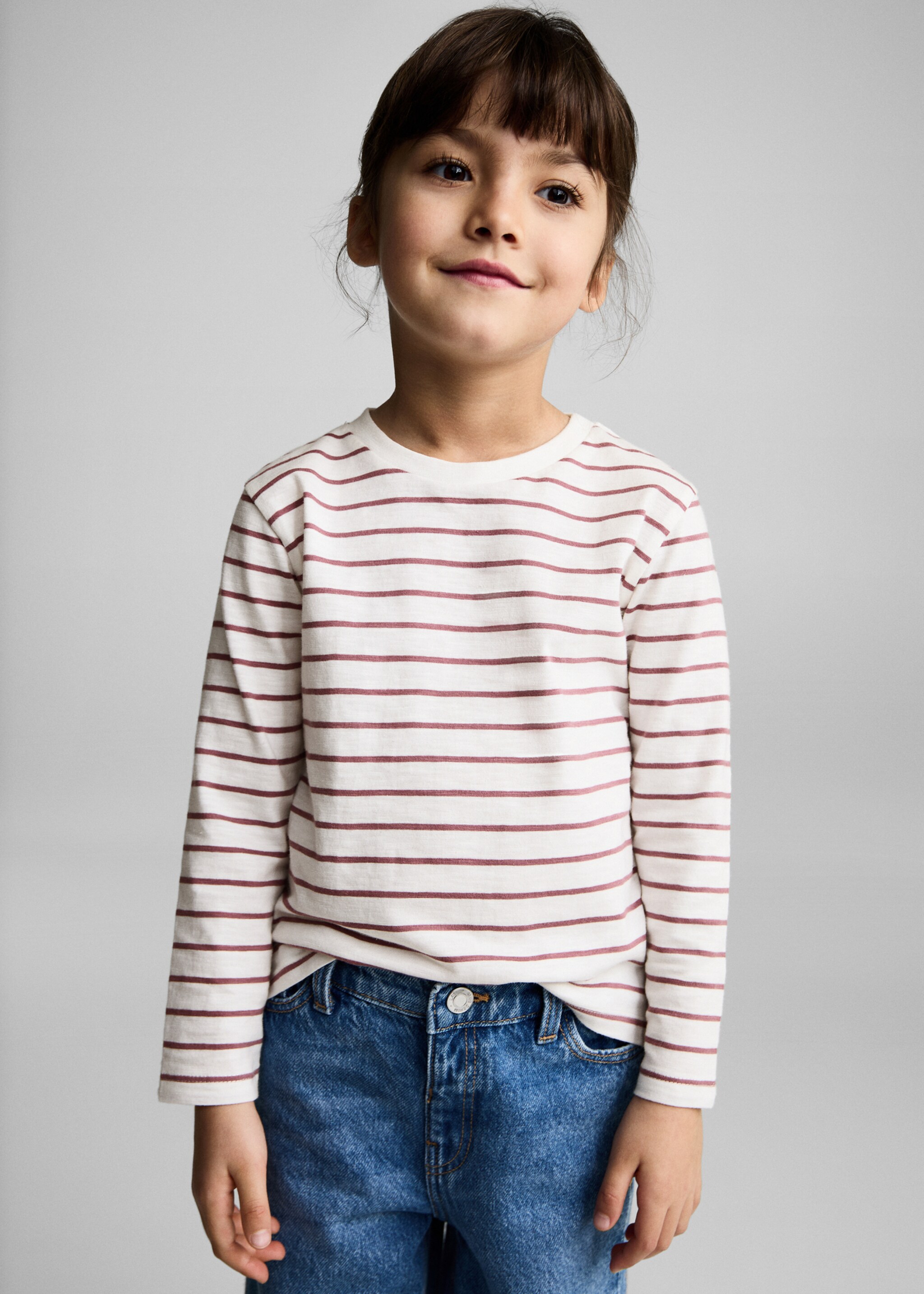 T-shirt coton à rayures - Plan moyen
