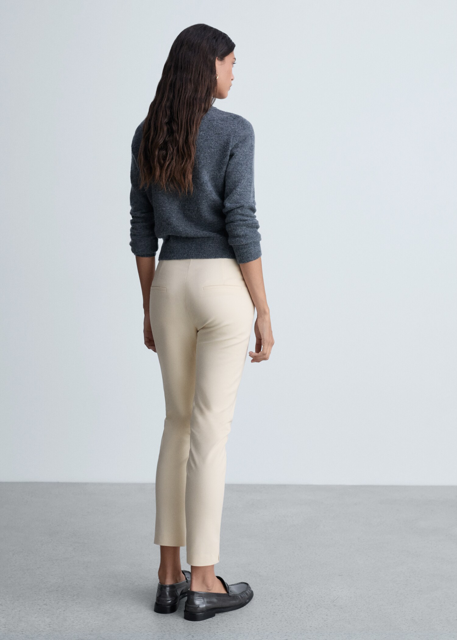 Straight-fit cotton trousers - Reverse of the article