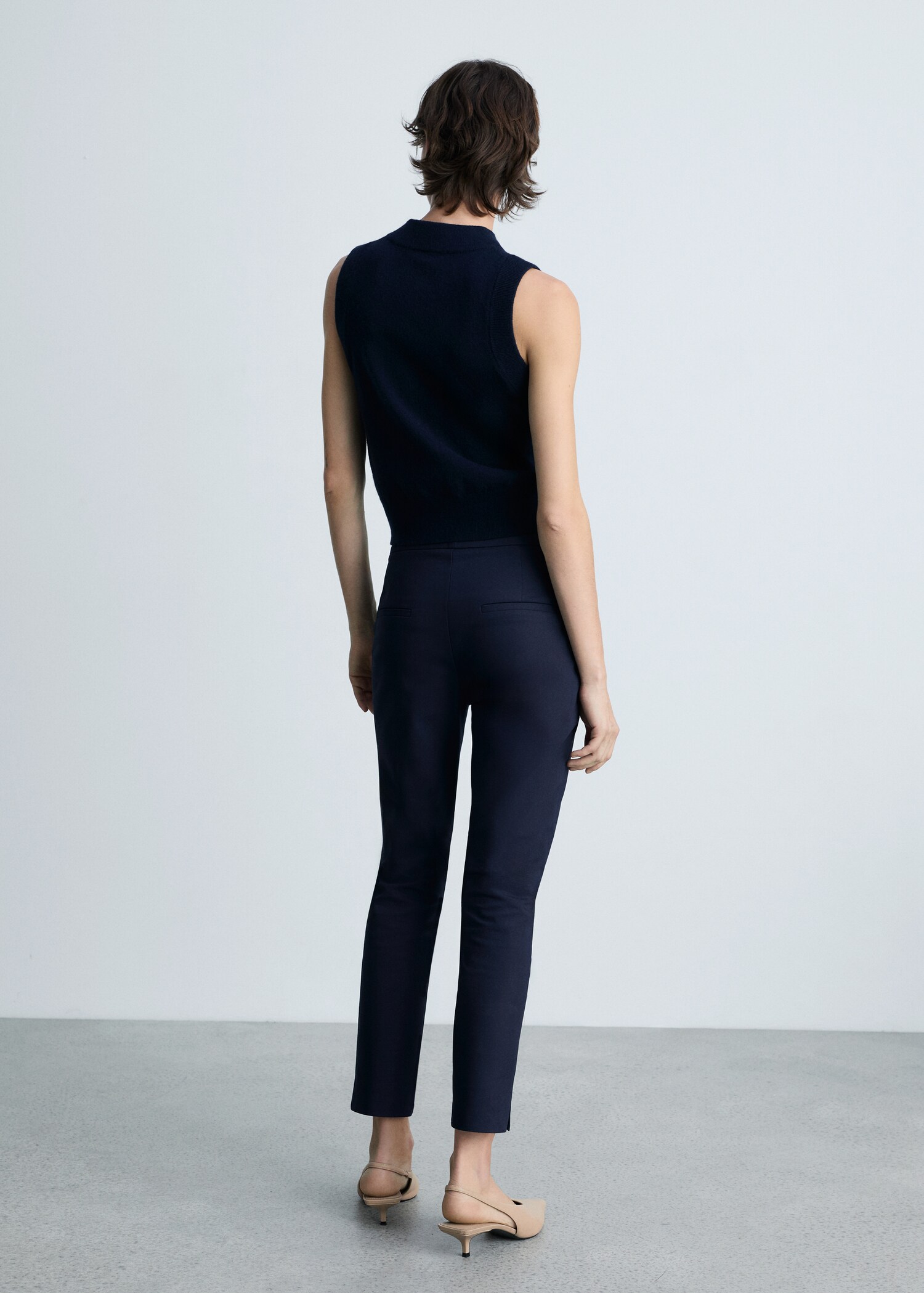 Straight-fit cotton trousers - Reverse of the article