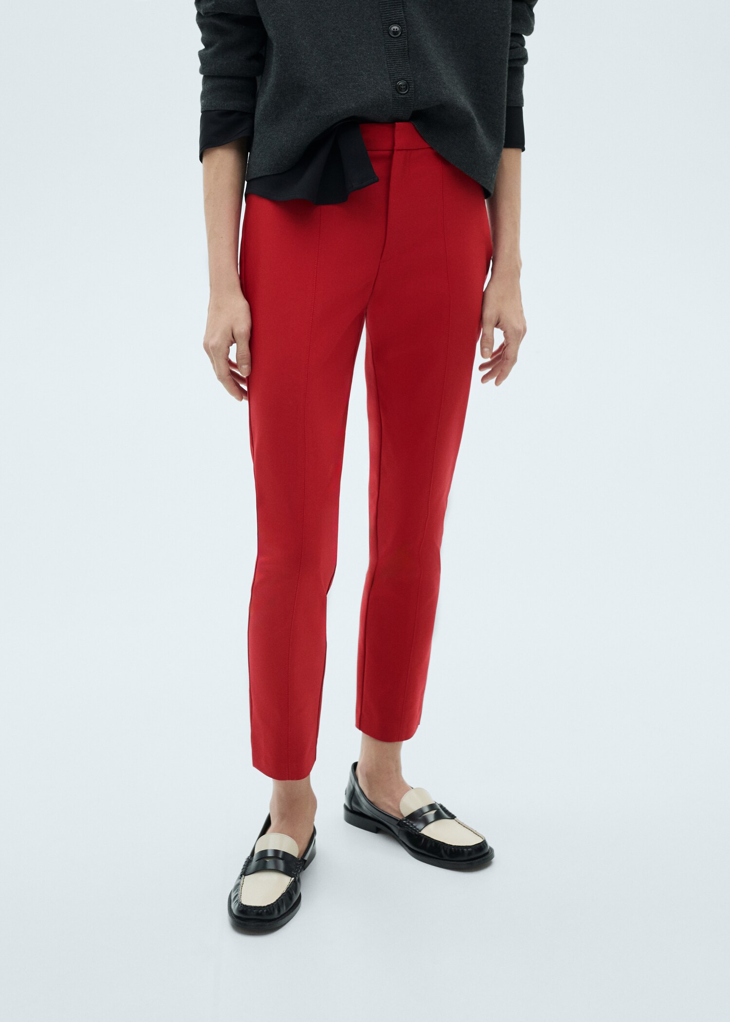 Straight-fit cotton trousers - Medium plane