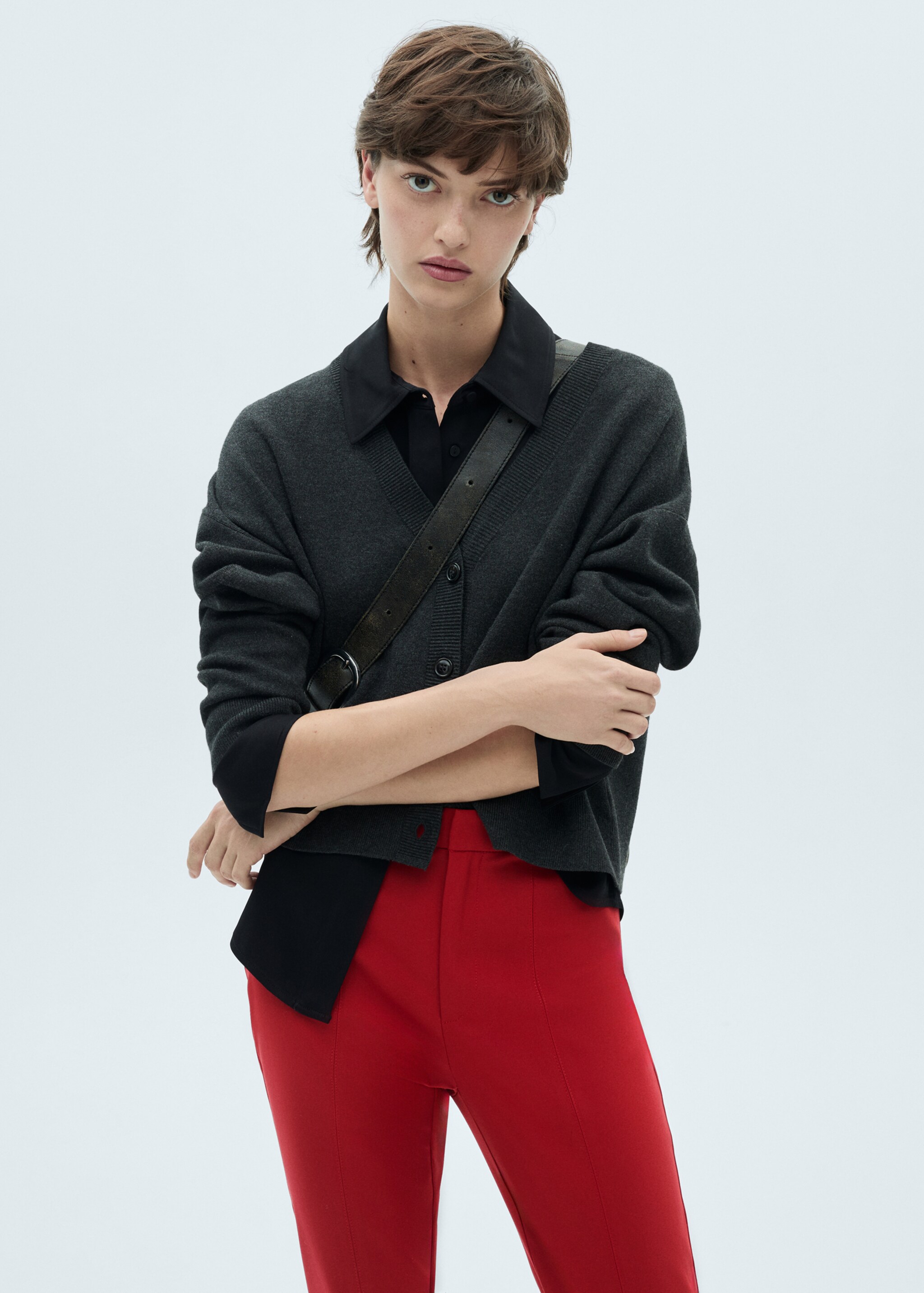 Straight-fit cotton trousers - Details of the article 1