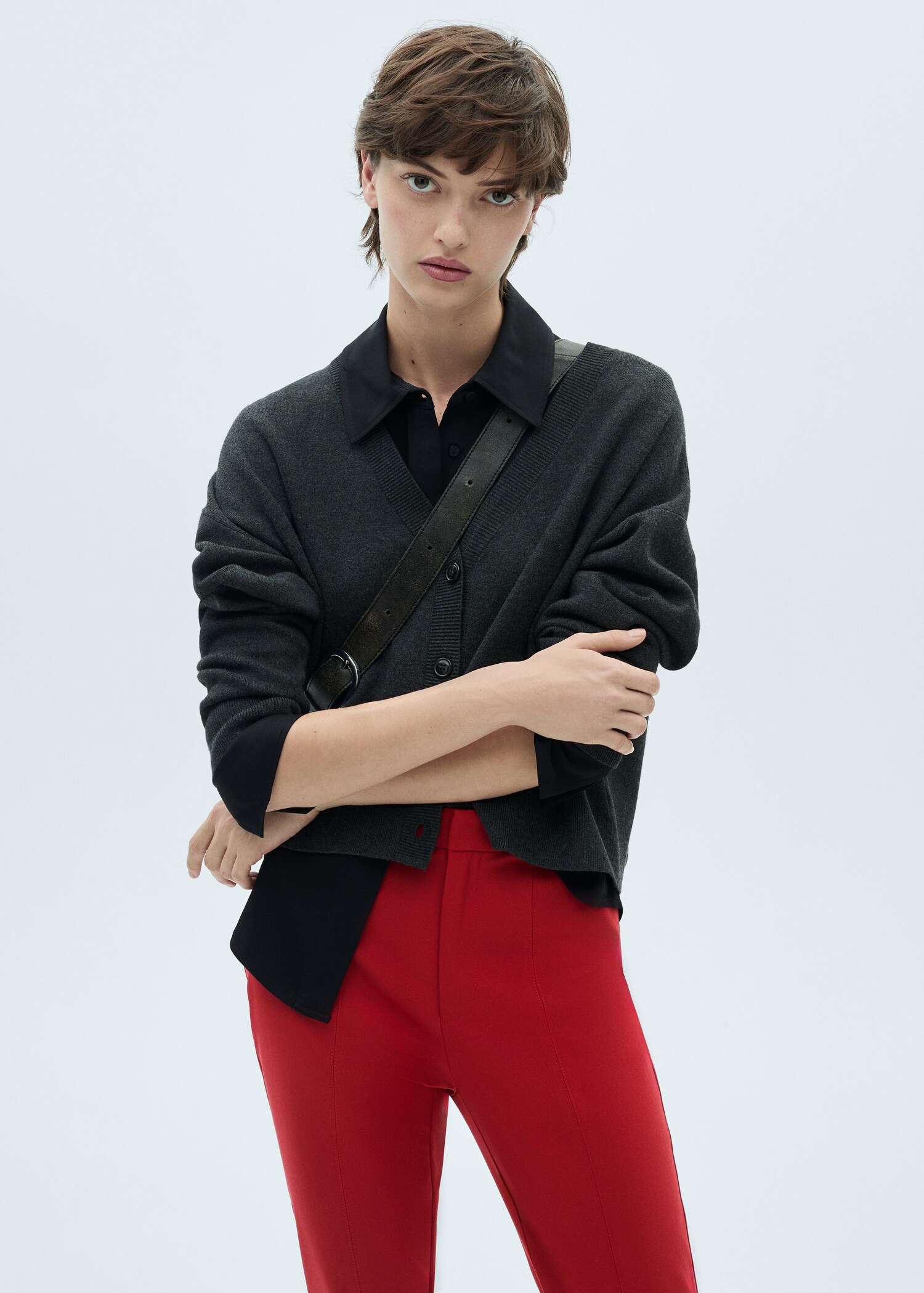 Straight-fit cotton trousers - Details of the article 1
