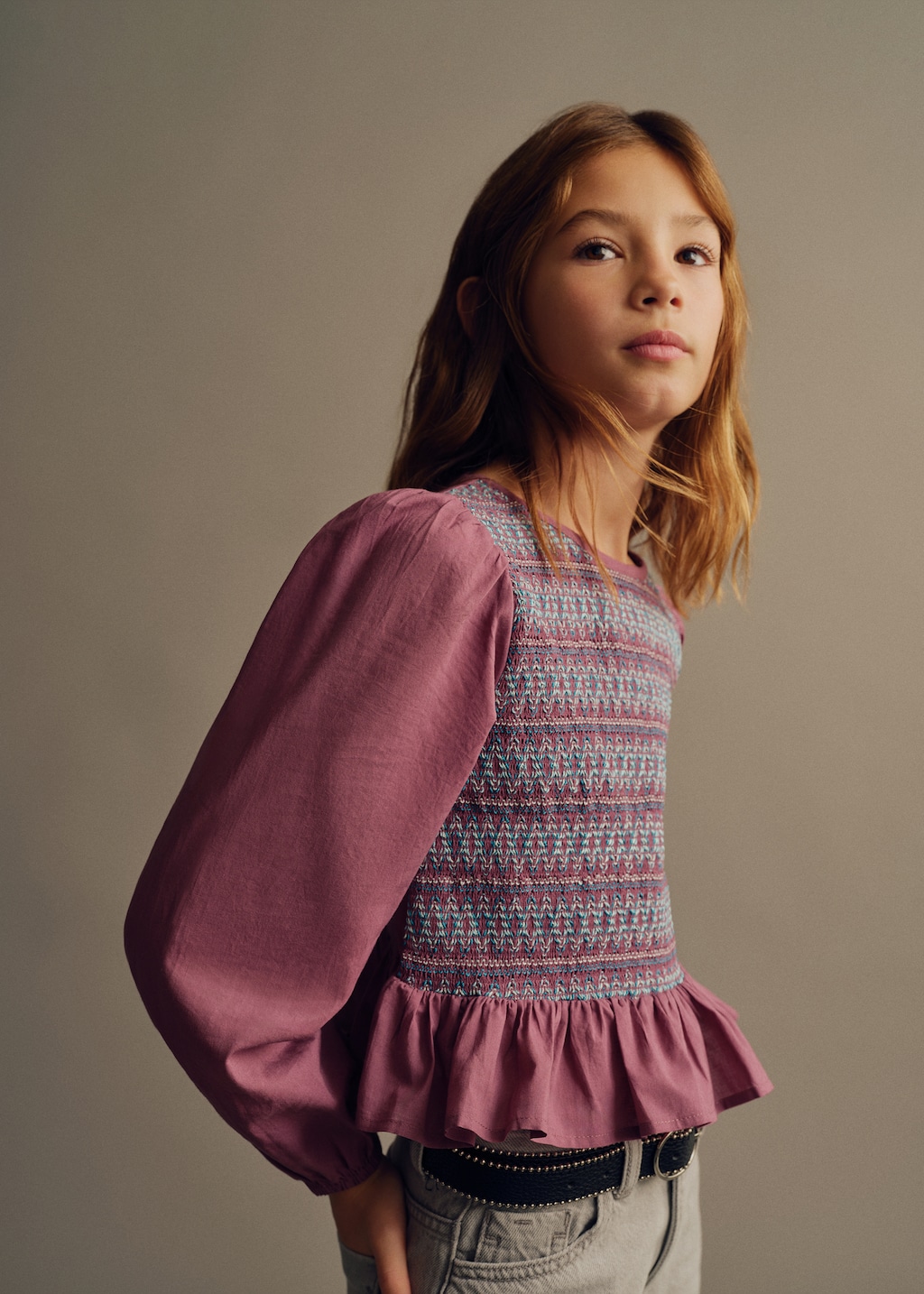 Blouse Nid D abeilles Enfants MANGO Maroc blouse-nid-d-abeilles-enfants-mango-maroc