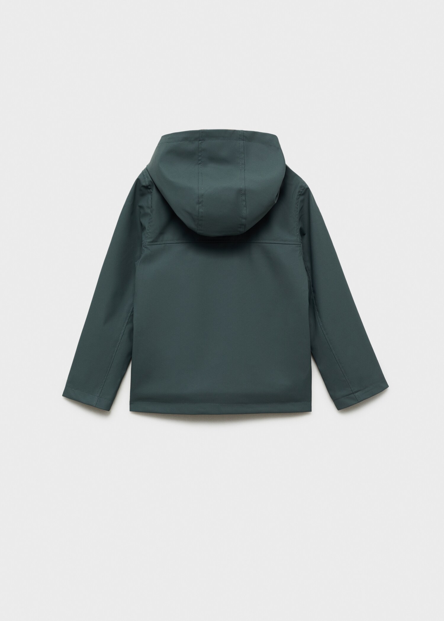 Hooded water-repellent coat - Reverse of the article