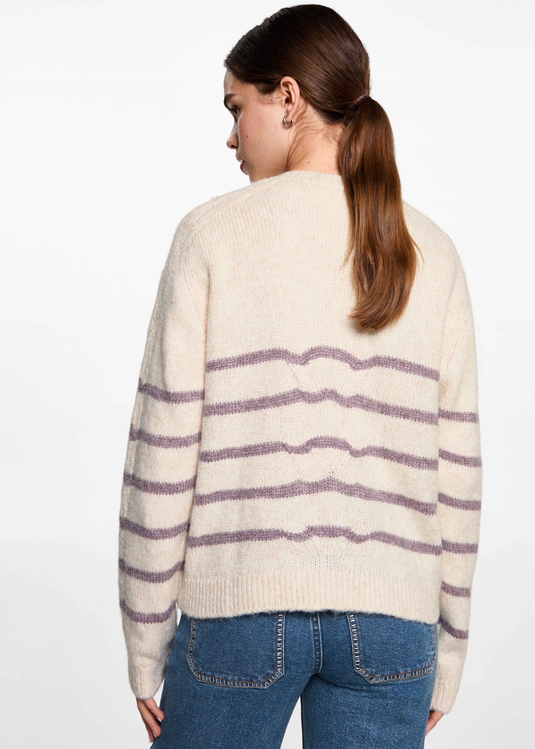 Pull-over rayé à torsades - Verso de l’article