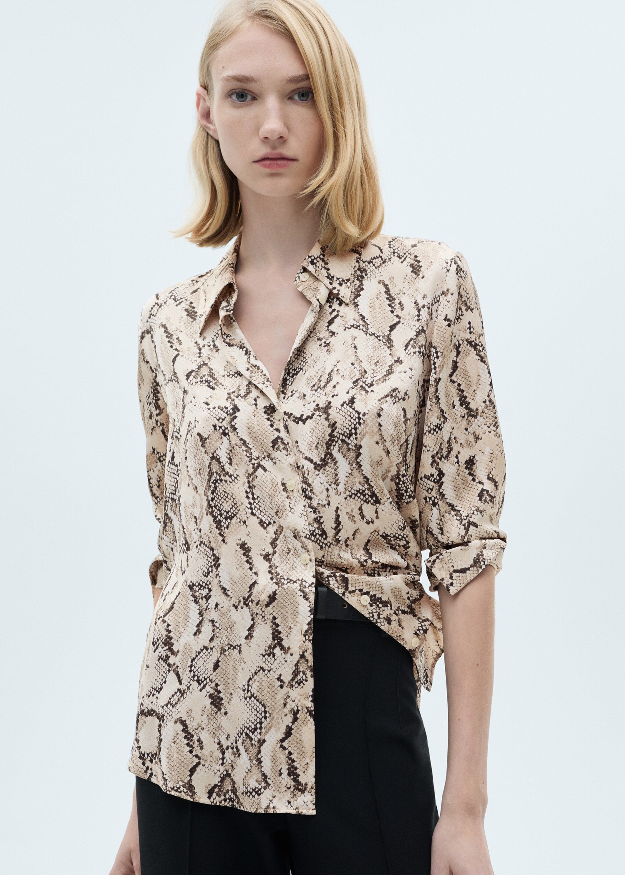 Satin print shirt - Medium plane