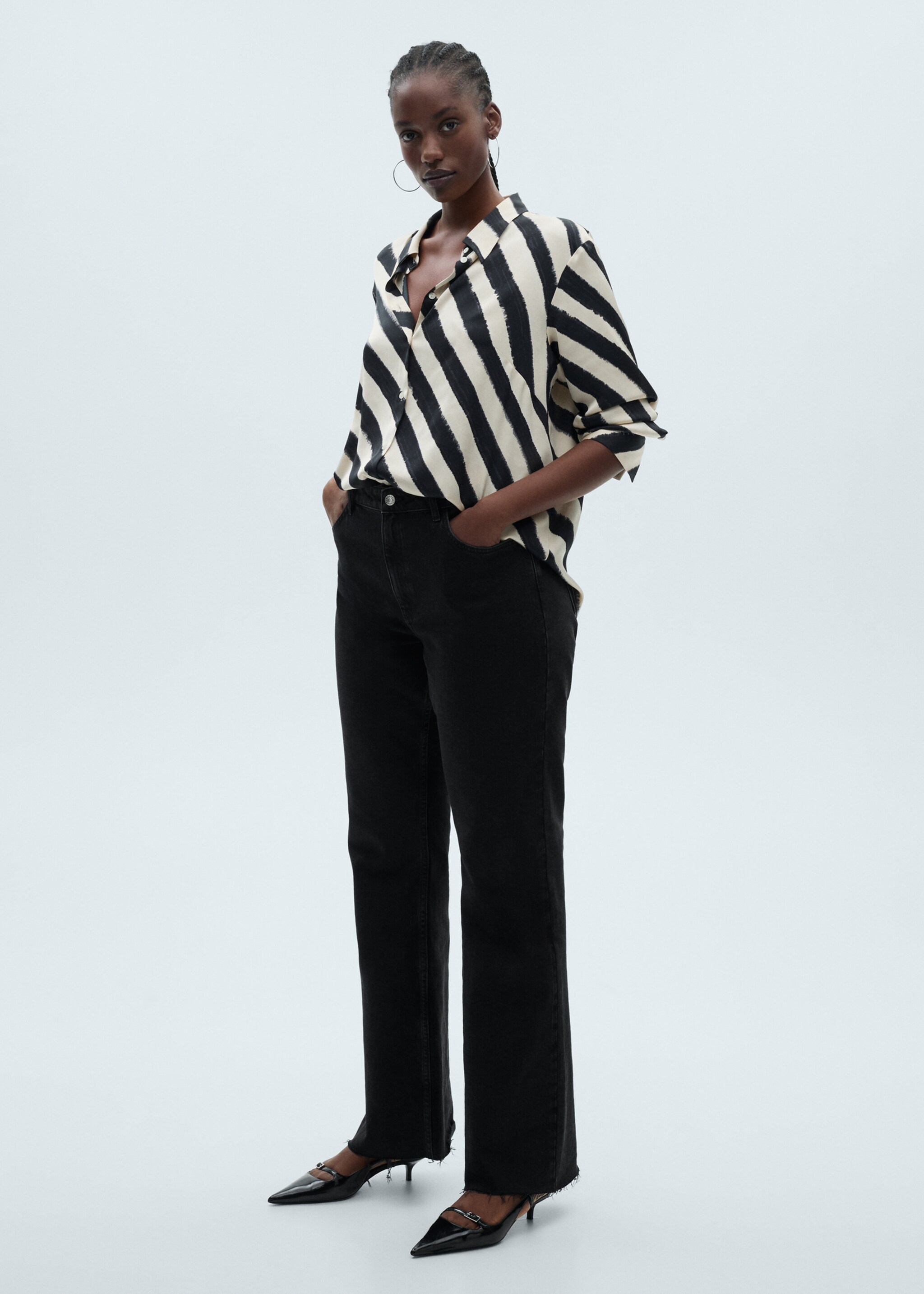 Satin print shirt - Details of the article 3