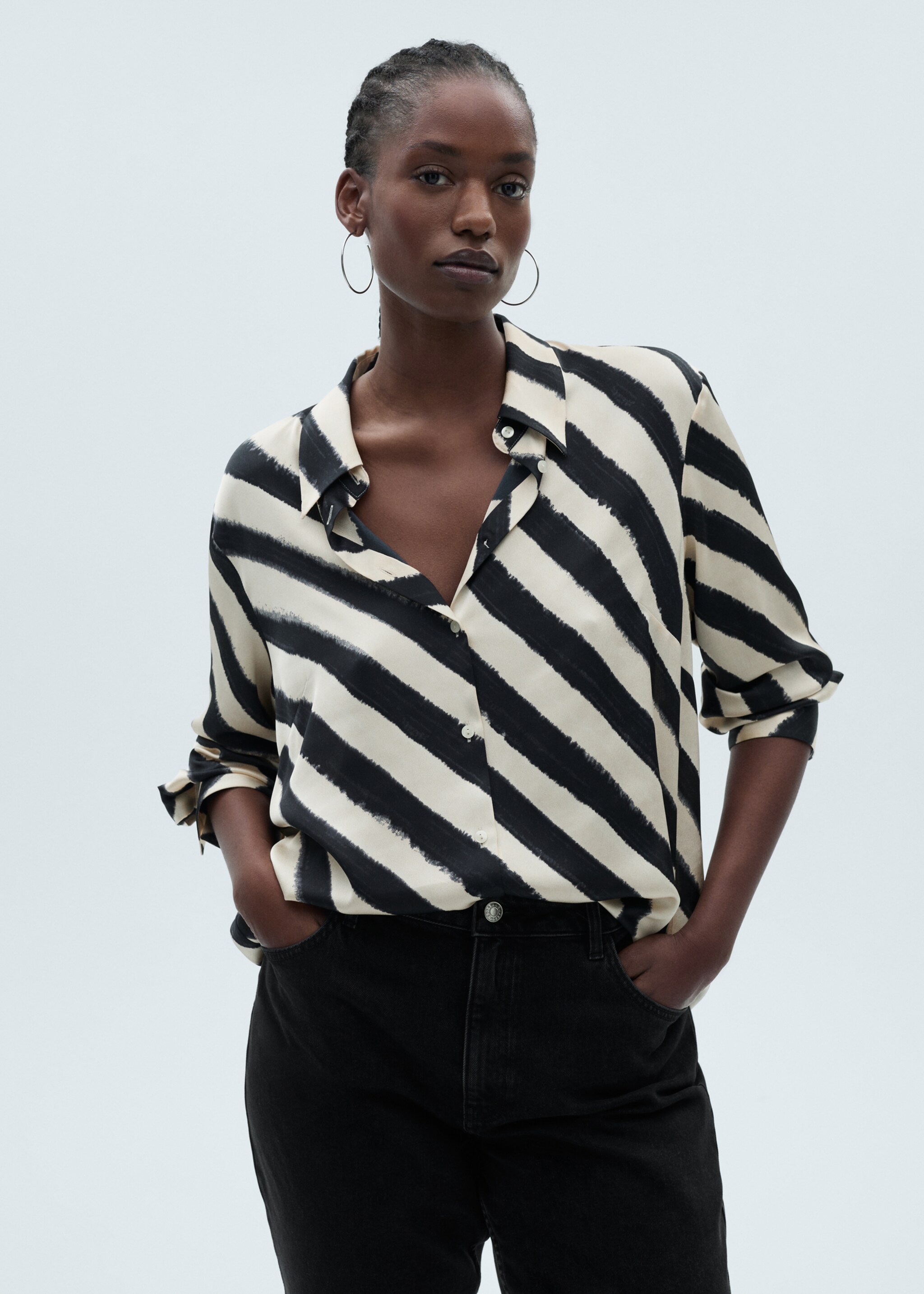 Satin print shirt - Details of the article 5