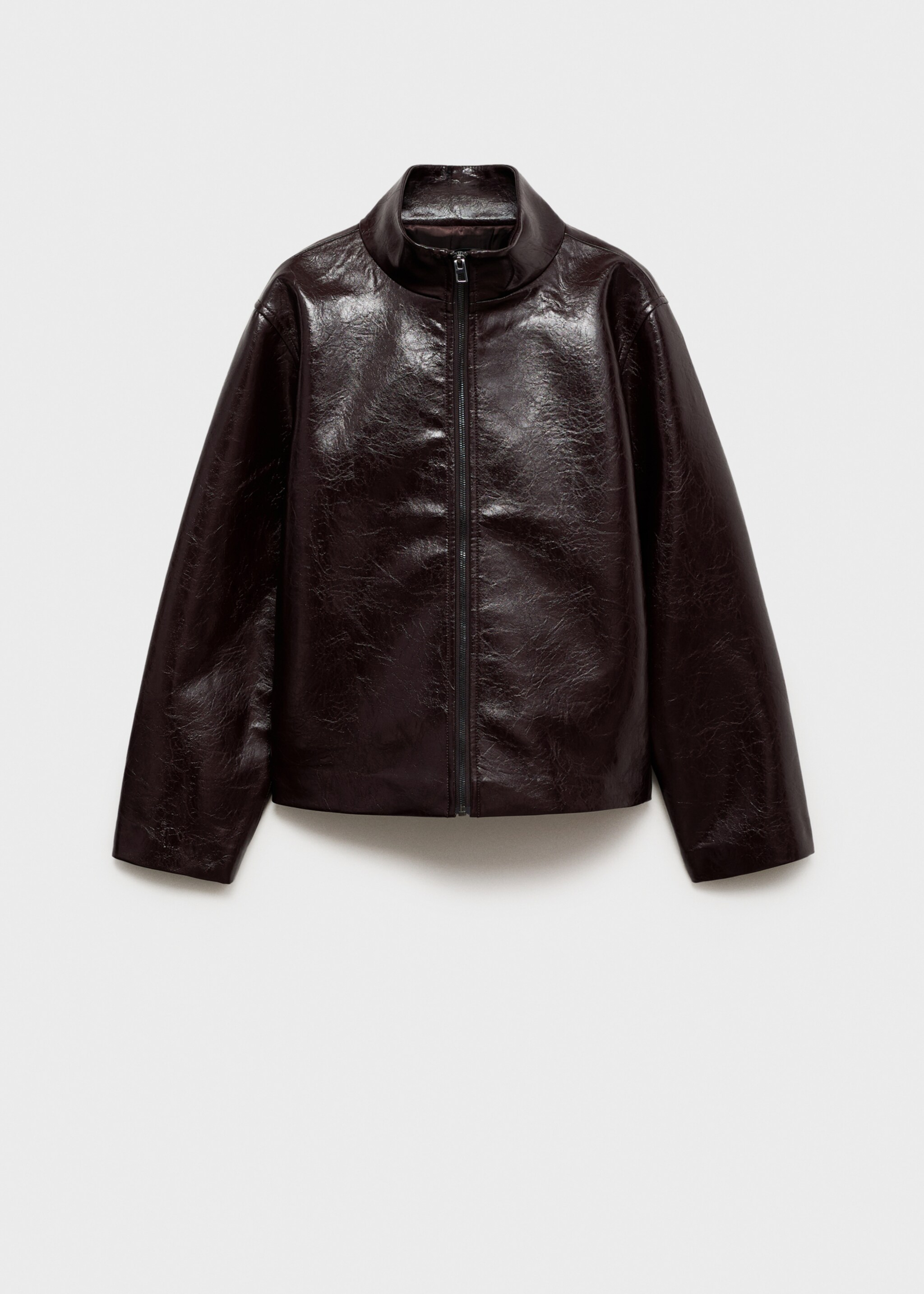 Perkins collar texture jacket - Article without model, Brown. Ref: 87070640-00.