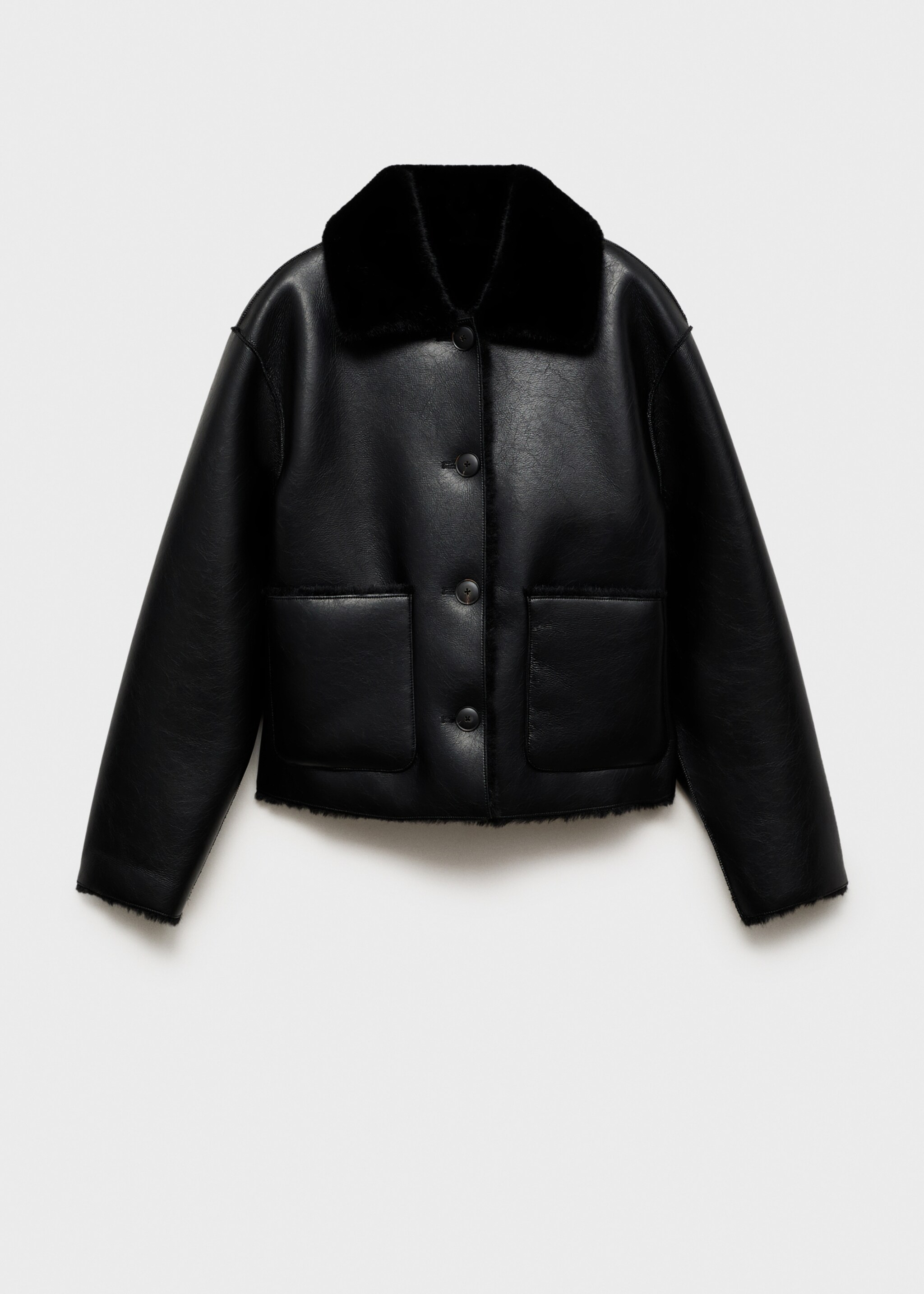 Veste double face simili-cuir poches - Article sans modèle