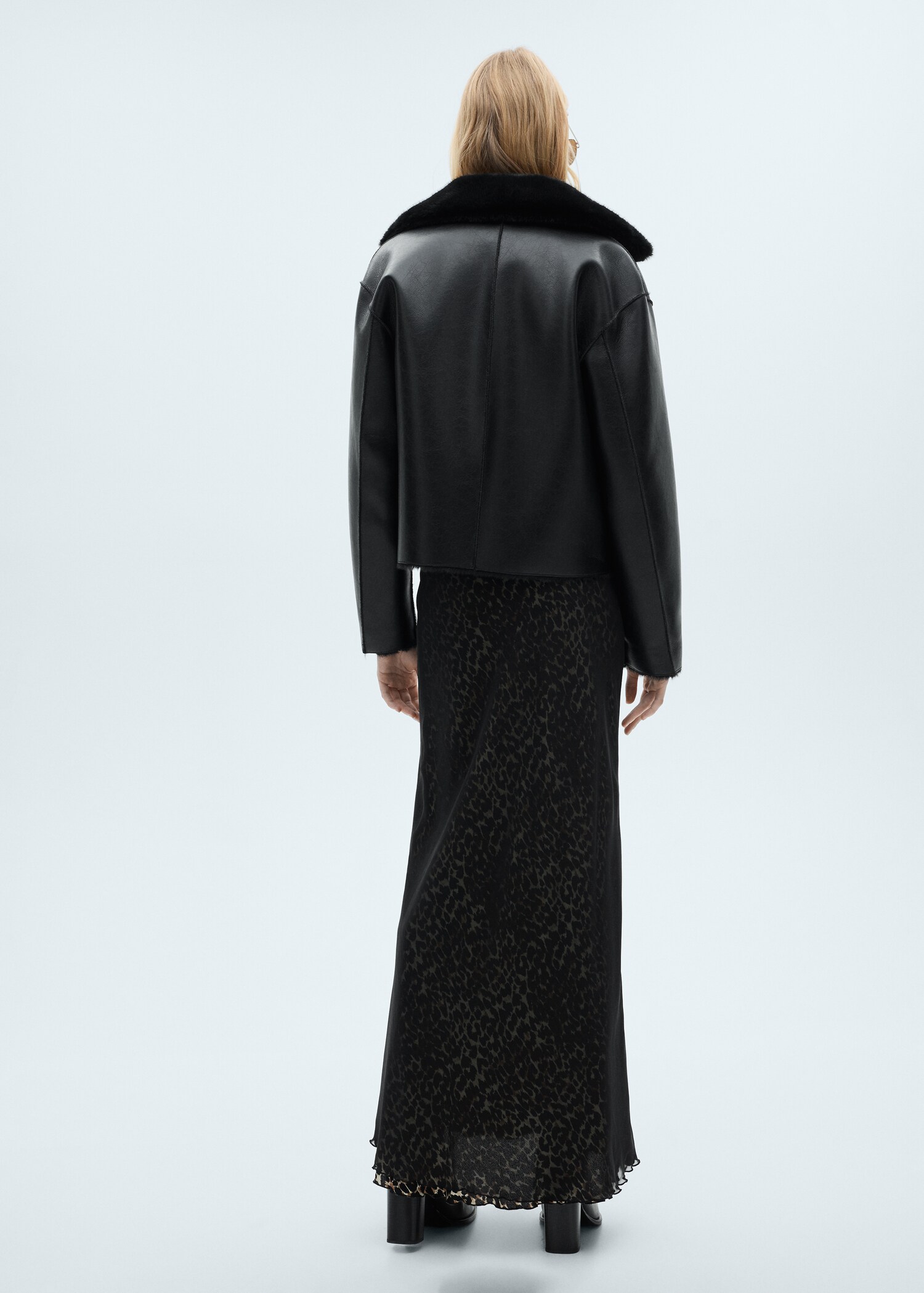 Double-sided leather-effect jacket with pockets - Reverse of the article