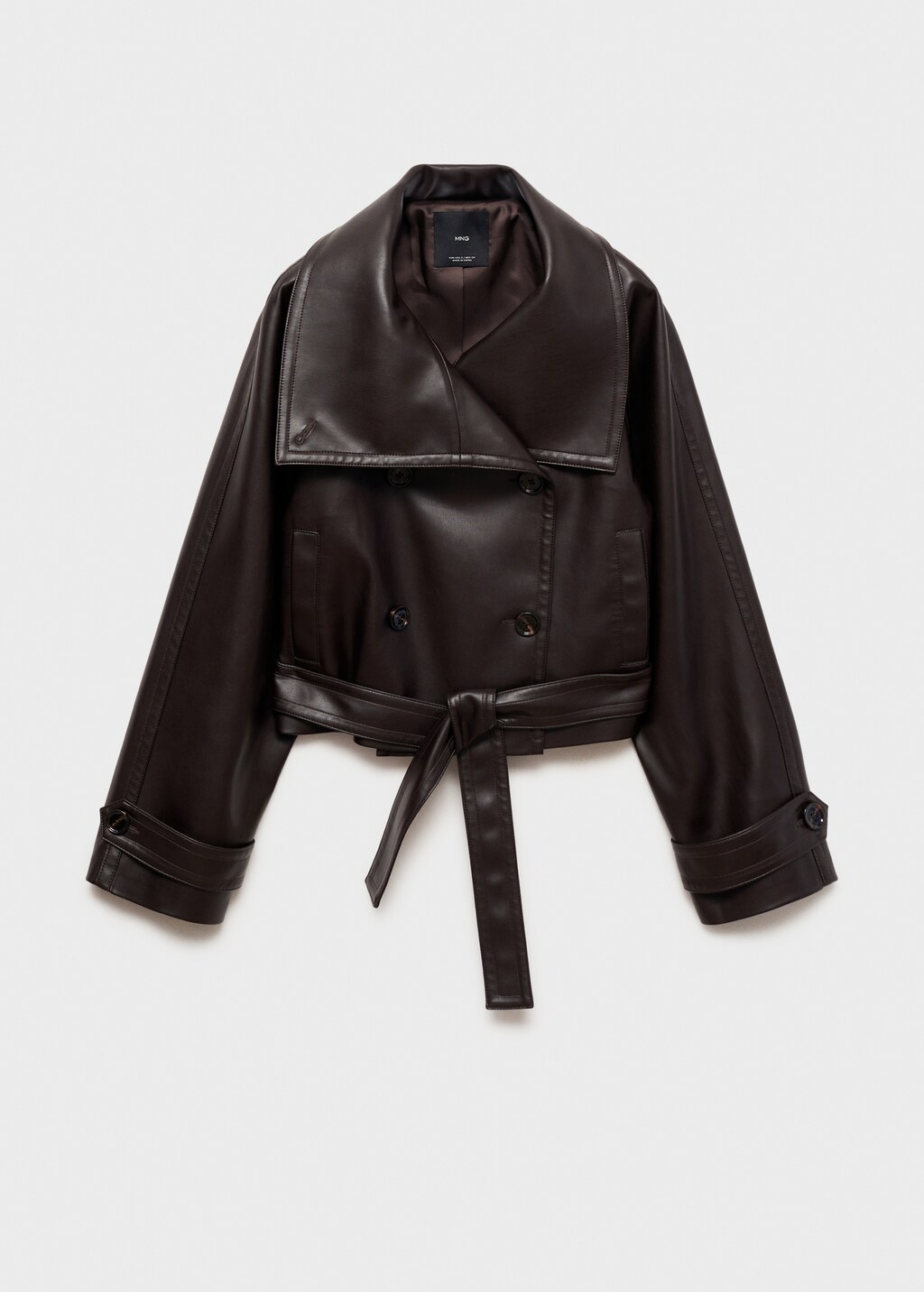 Faux-leather jacket with maxi lapels - image 5