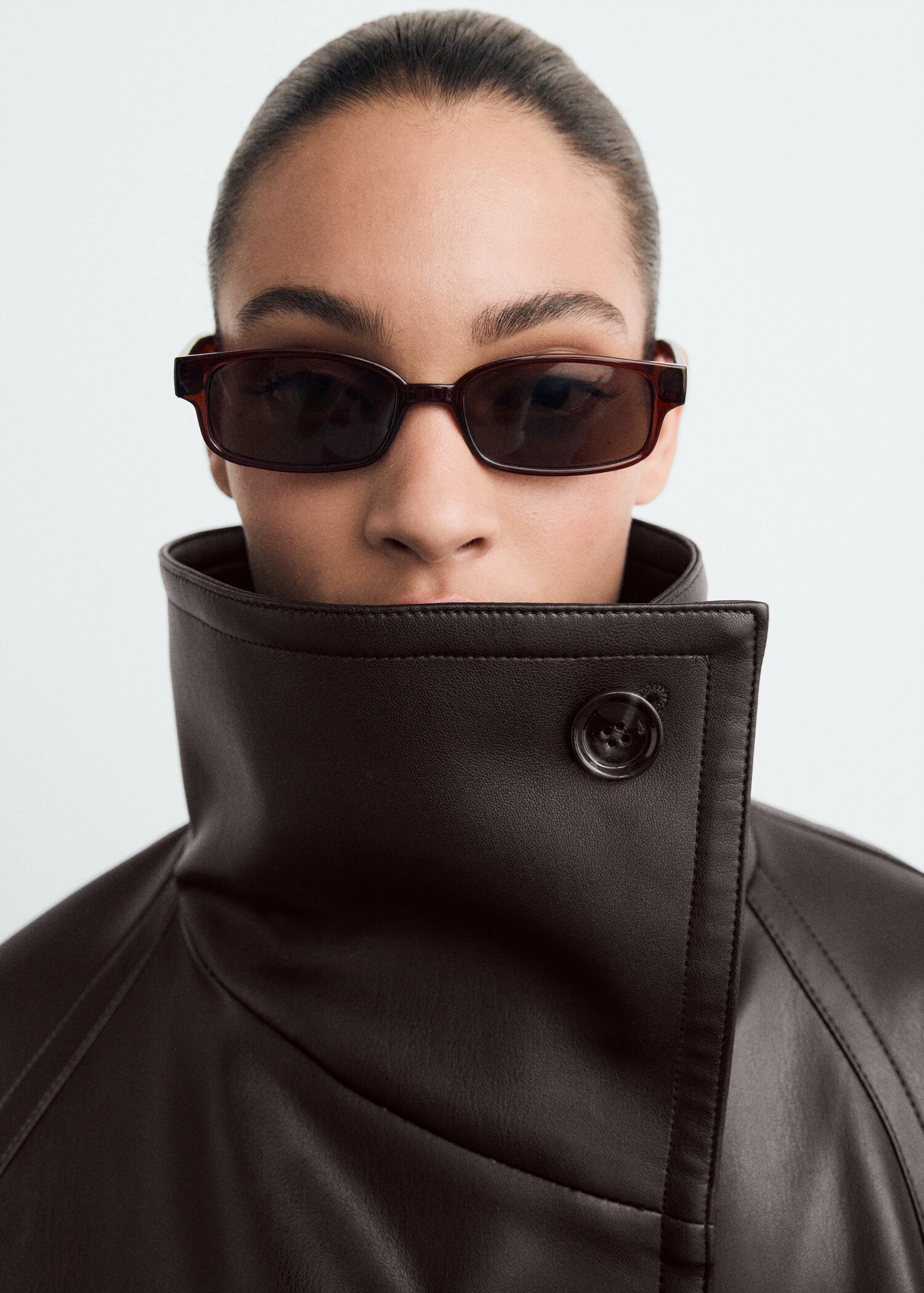 Veste maxi revers simili-cuir - Détail de l'article 1