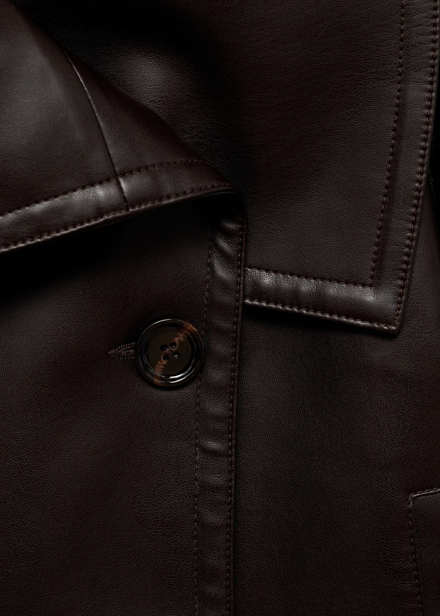 Chaqueta maxi solapas efecto piel - Detalle del artículo 8